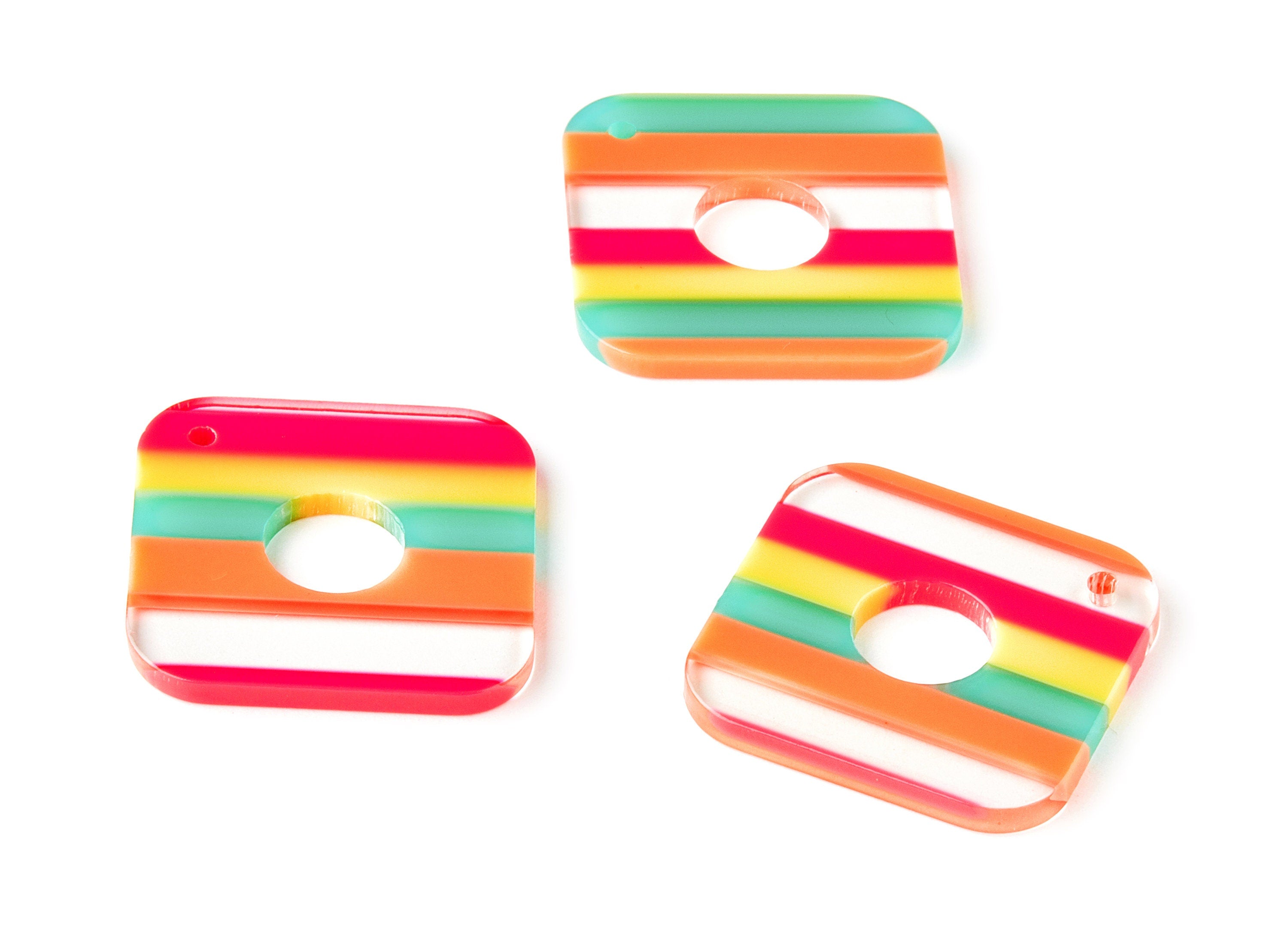 Acetate Square Charms - Square Earring and Pendant - Earring Finding - Jewelry Supplys - Color Code: A309 - 35.71x28.78x2.5mm - AC1643-A309 - DOMEDBAZAAR