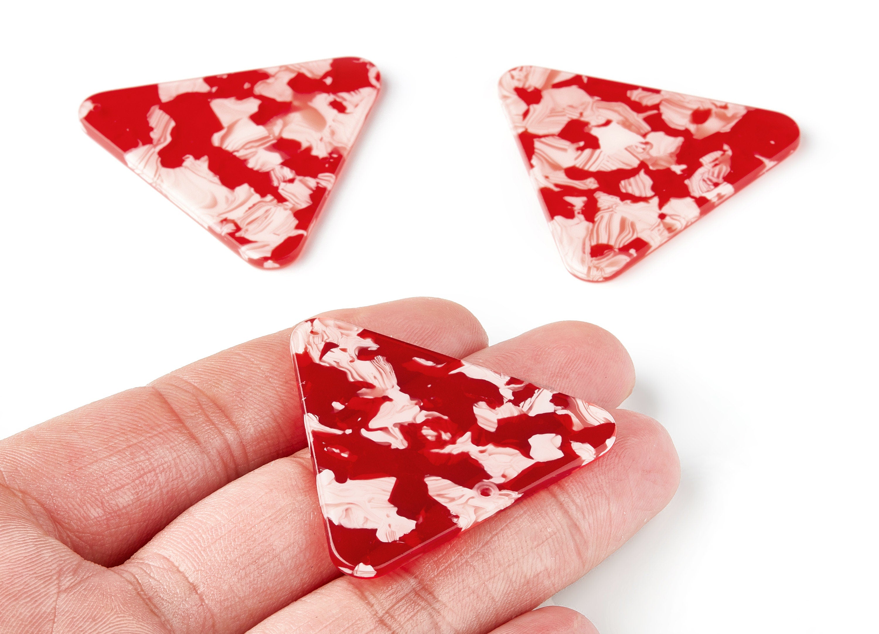 Acetate Triangle Earring Connector - Triangle Connector - 2 Holes - Jewelry Supplies - Color Code: A143 - 44.83x39.95x2.55mm - AC1434C - DOMEDBAZAAR