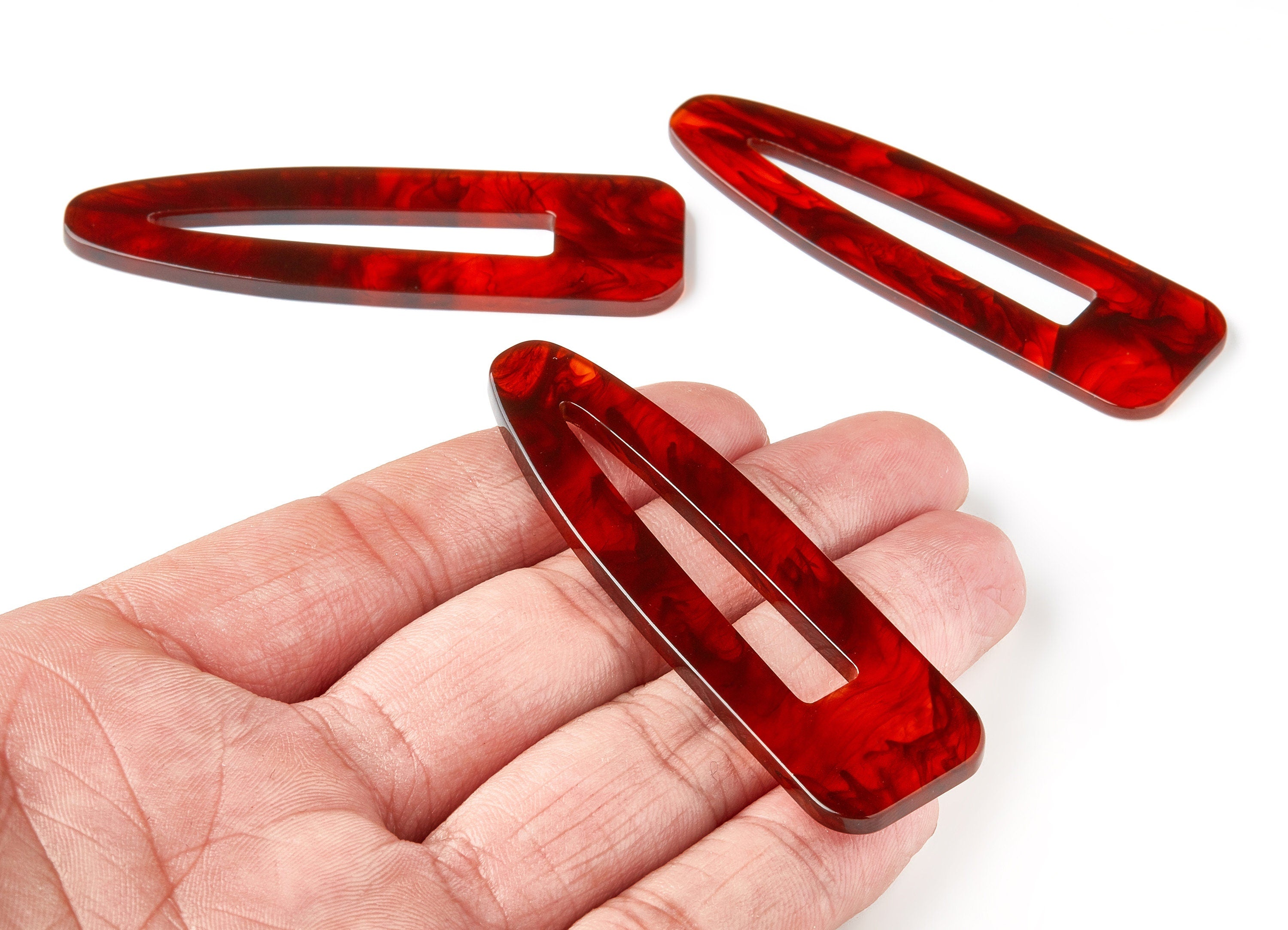 Acetate Acrylic Hair Barrette - Hair Clip Earring - Earring Findings - Jewelry Supplies - Color Code:A248 - 69.2x20.4x2.4mm - AC1546-A248 - DOMEDBAZAAR