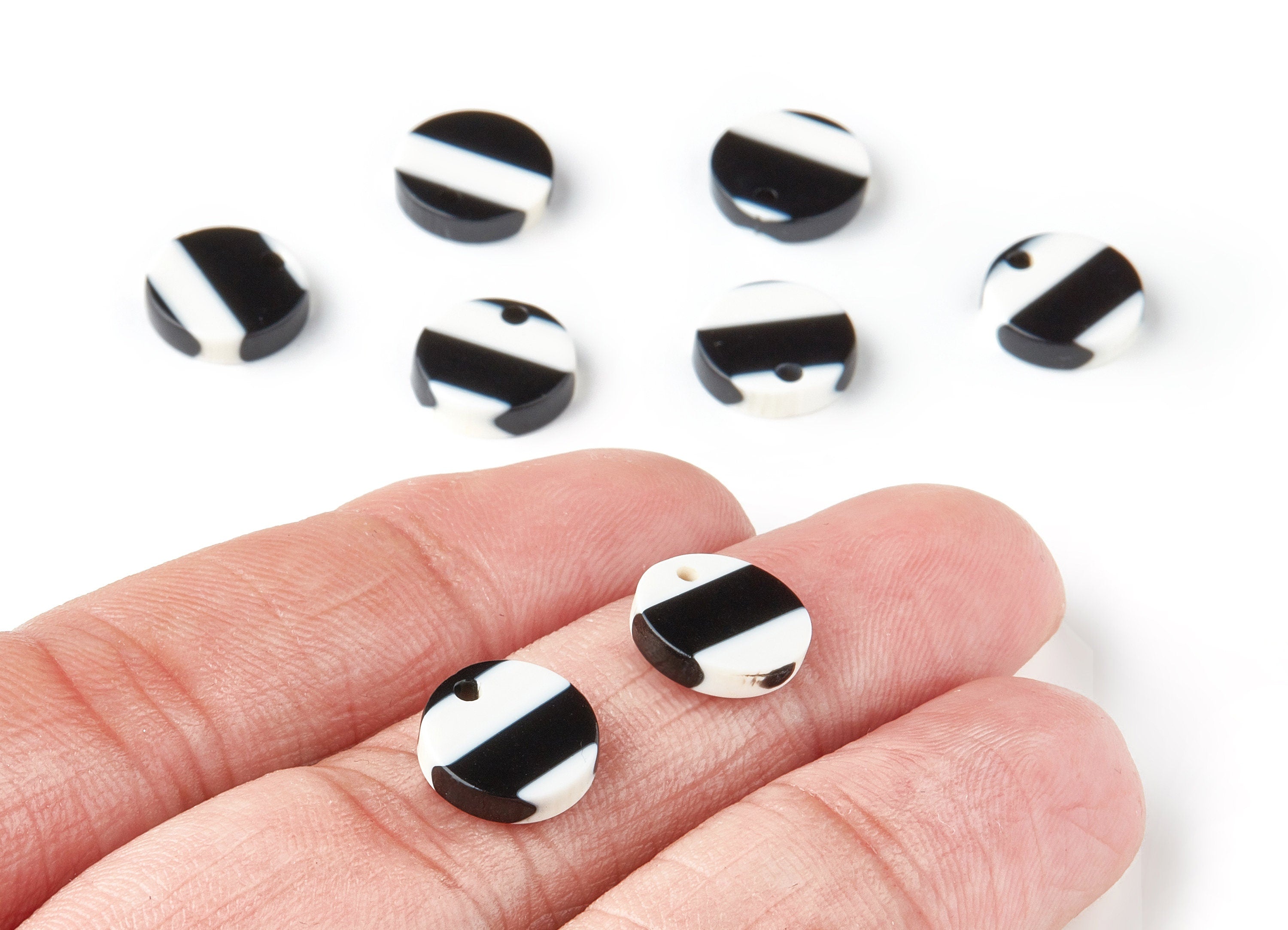 Acetate Round Earring Charms - Circle Shaped Pendant - Earring Findings - Jewelry Supplies - Color Code: A64 - 10.8x10.8x2.72mm - AC1161G - DOMEDBAZAAR