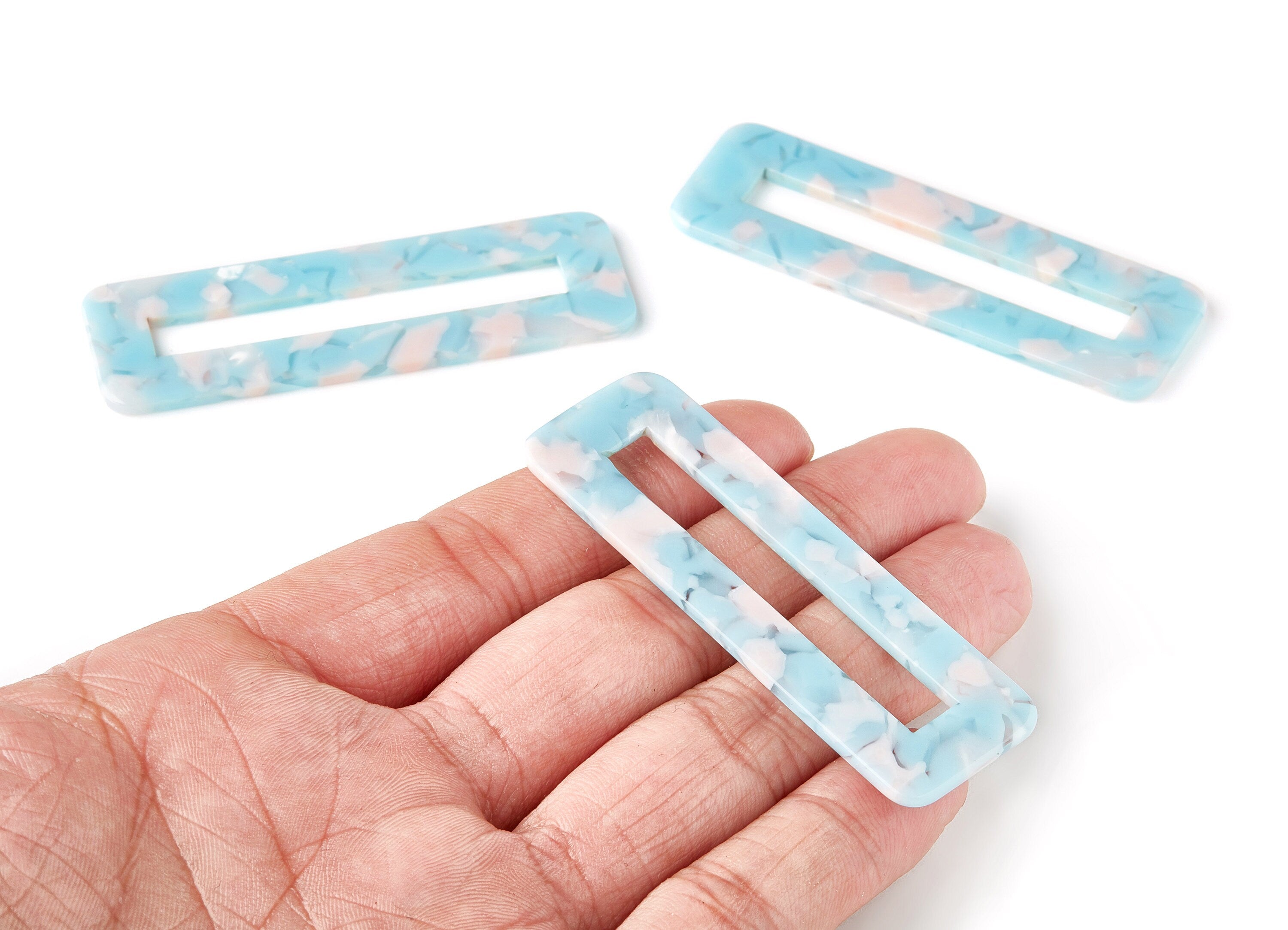 Acetate Hair Clip Charms - Rectangle Hair Barrette - Jewelry Supplys - Color Code:A97 - 67.8x21.7x2.5mm - AC1547-A97 - DOMEDBAZAAR