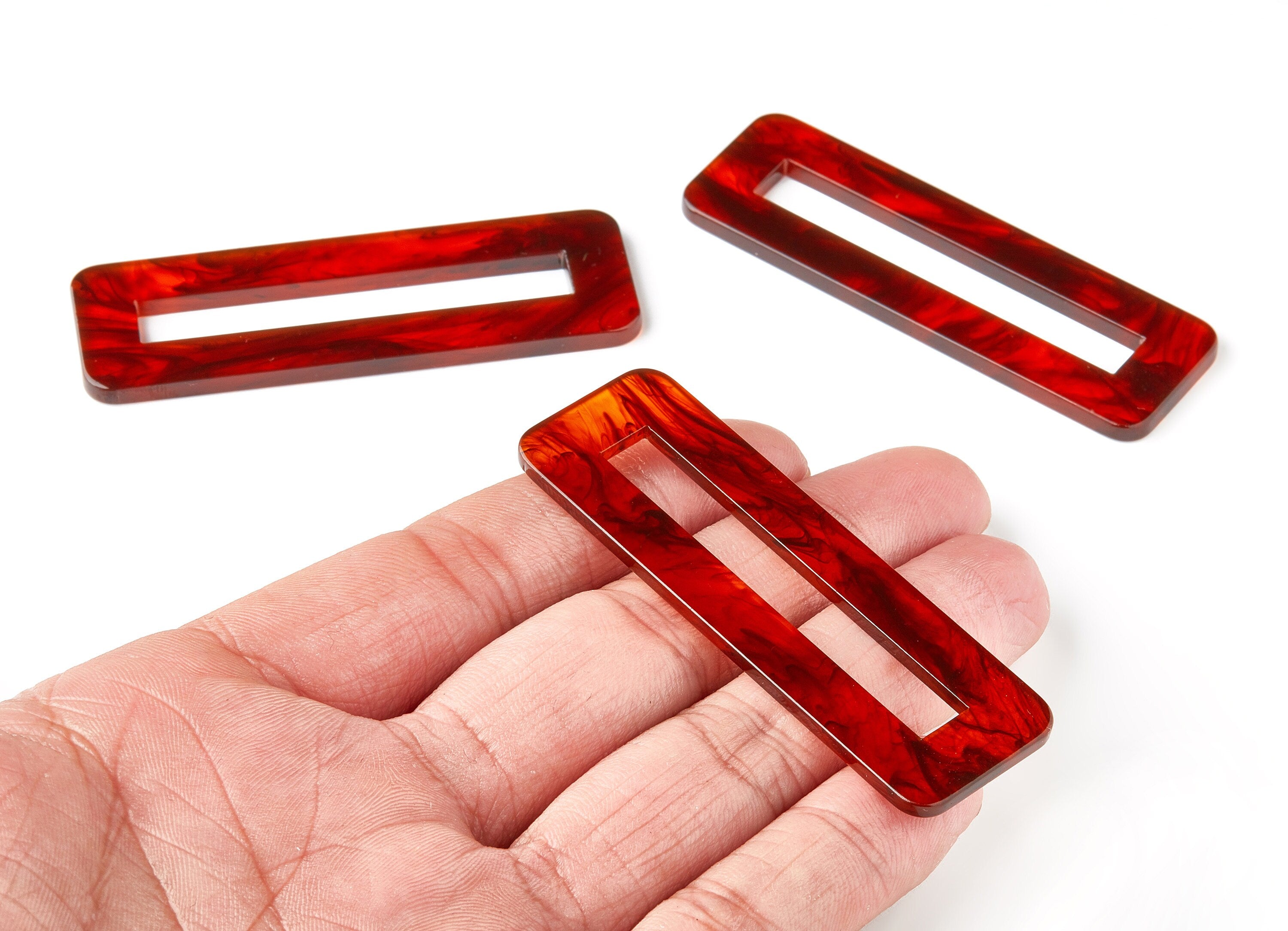 Acetate Hair Clip Charms - Rectangle Hair Barrette - Jewelry Supplys - Color Code:A248 - 67.8x21.7x2.5mm - AC1547-A248 - DOMEDBAZAAR