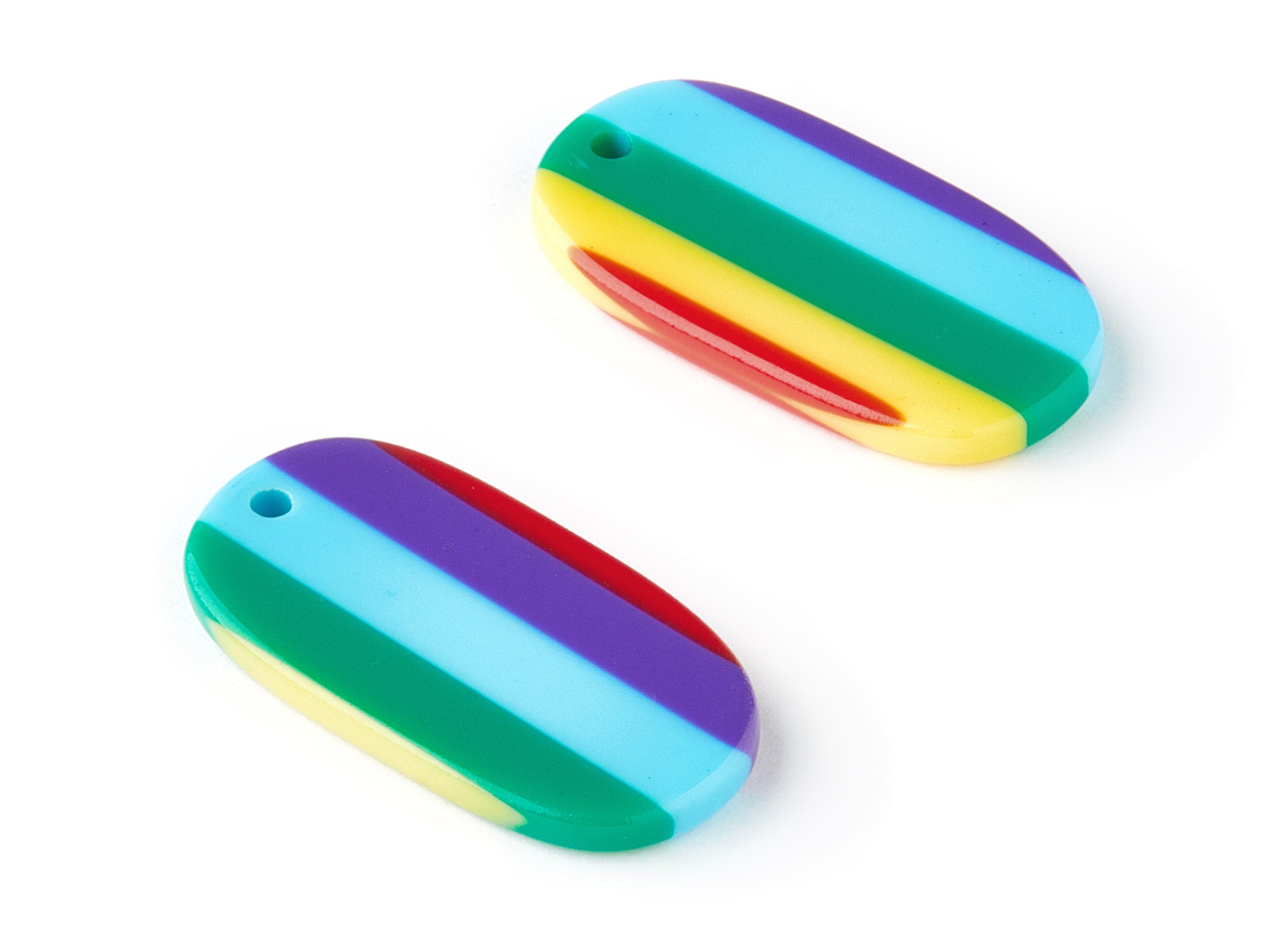 Acetate Oval Earring Charms - Oval Shaped Pendant - Earring Findings - Jewelry Supplies - Color Code: A115 - 26.63x13.9x2.7mm - AC1156AN - DOMEDBAZAAR