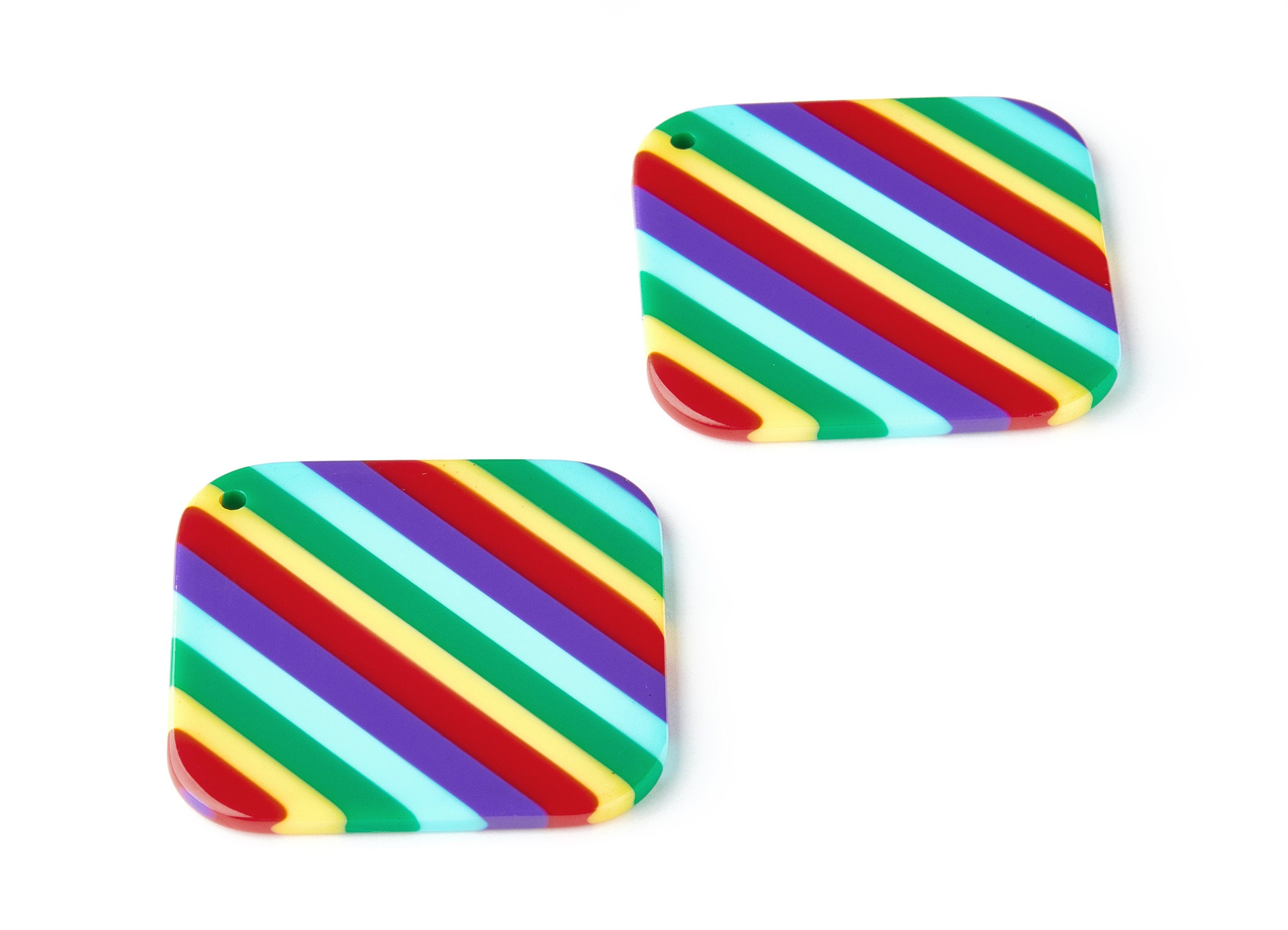 Acetate Square Earring Charms - Acrylic Square Pendant - Earring Findings - Jewelry Supplies -Color Code: A115 - 47.86x38.1x2.72mm - AC1257C - DOMEDBAZAAR