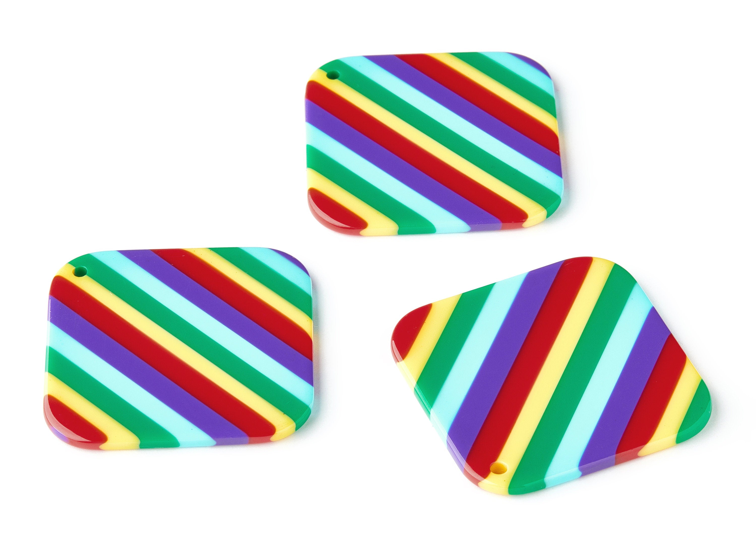 Acetate Square Earring Charms - Acrylic Square Pendant - Earring Findings - Jewelry Supplies -Color Code: A115 - 47.86x38.1x2.72mm - AC1257C - DOMEDBAZAAR