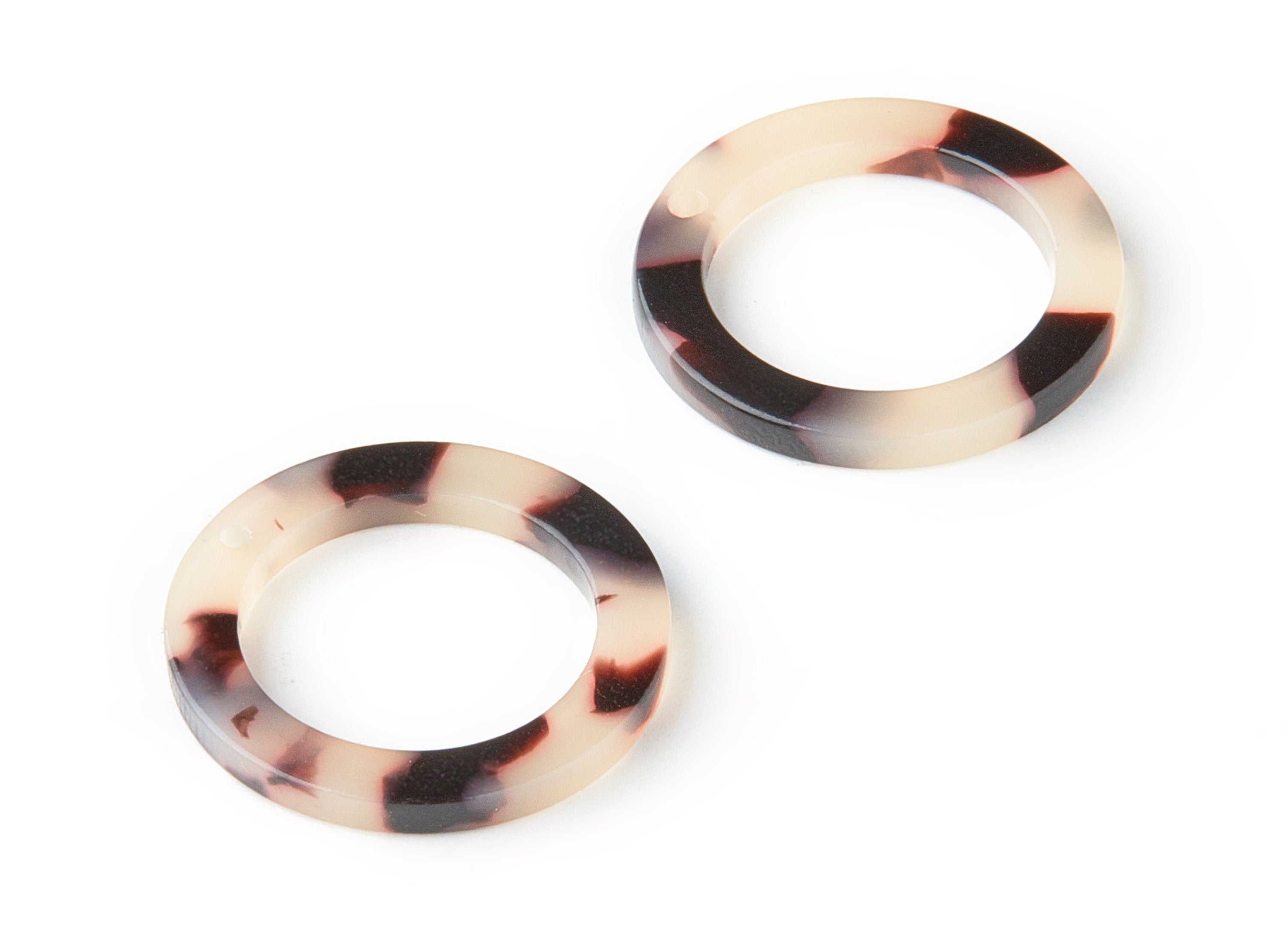 Acetate Acrylic Earring Charms - Blonde Tortoise Shell Earrings - Circle Pendant - Color Code: A07 - 22.8x22.8x2.63mm - AC1118K - DOMEDBAZAAR