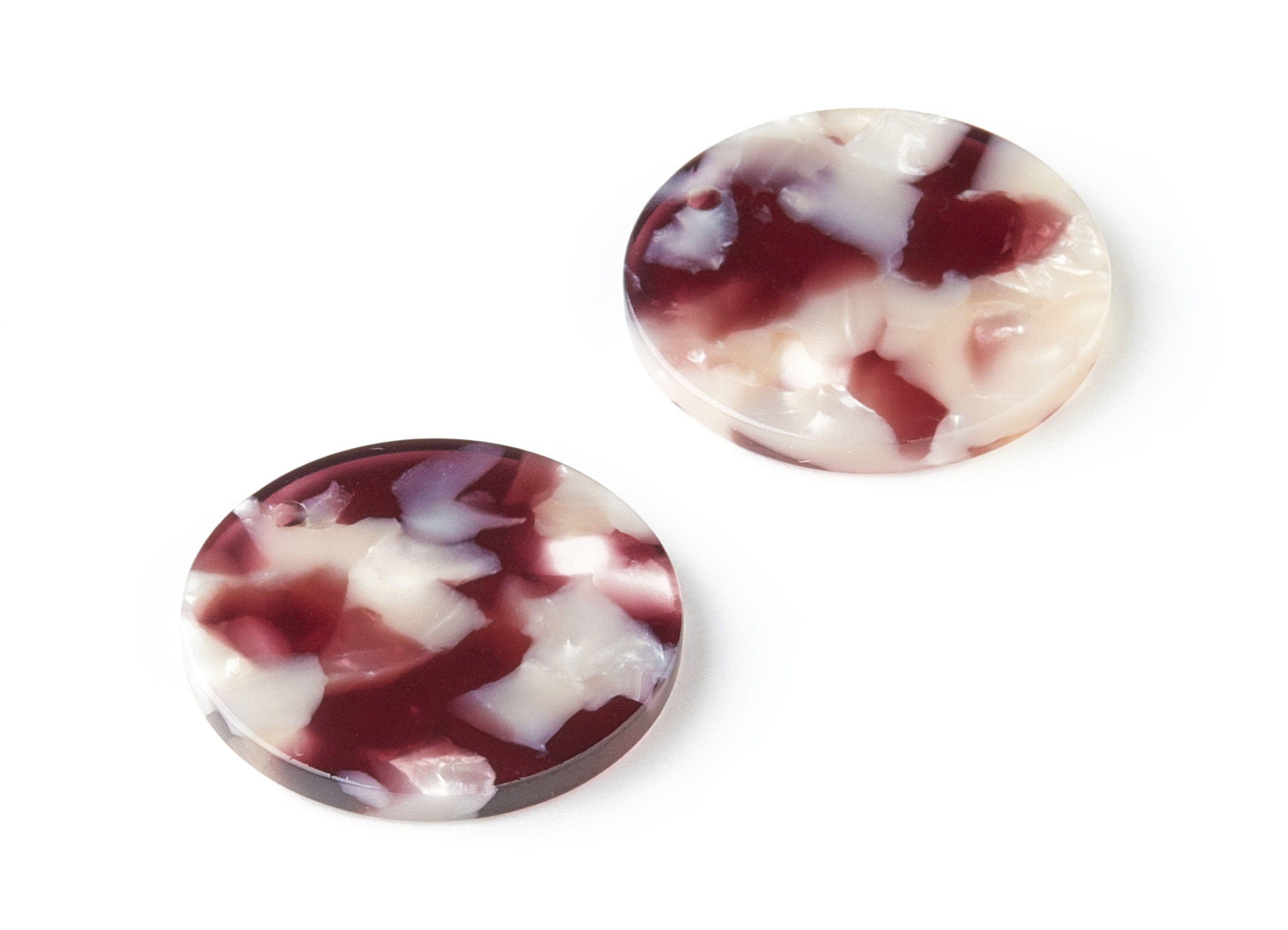 Acetate Round Charms - Coin Earrings and Pendant - Earring Findings - Jewelry Supplies - Color Code:A42 - 23.22x23.22x2.55mm - AC1076O - DOMEDBAZAAR