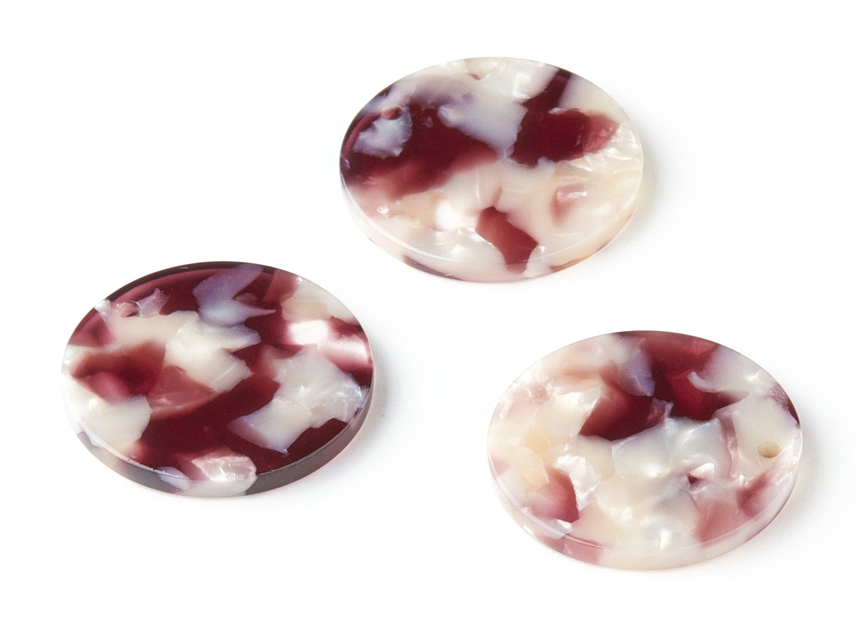 Acetate Round Charms - Coin Earrings and Pendant - Earring Findings - Jewelry Supplies - Color Code:A42 - 23.22x23.22x2.55mm - AC1076O - DOMEDBAZAAR