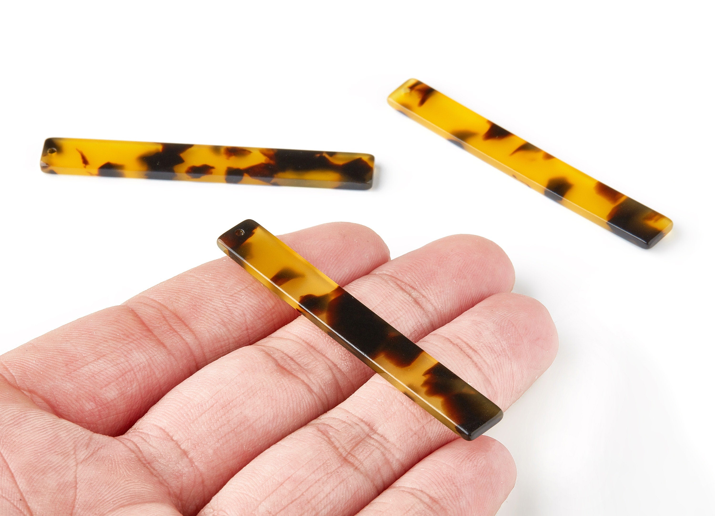 Acetate Stick & Bar Charms - Tortoise Shell Earring - Stick Earrings and Pendant - Jewelry Supplies - Color Code:A02 - 59x7x2.5mm - AC1049AA - DOMEDBAZAAR