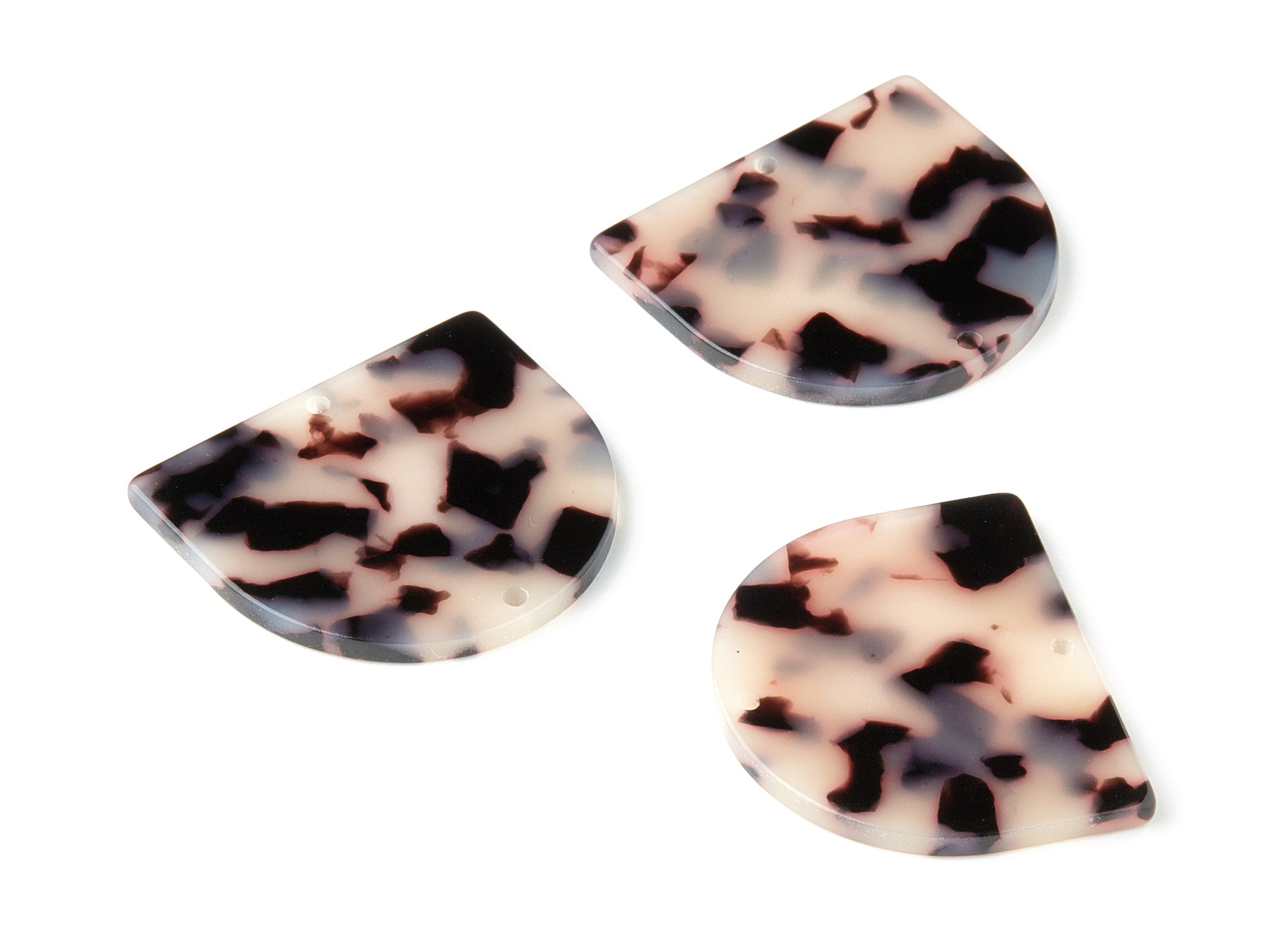 Acetate D Connector - Blonde Tortoise Shell Earrings - D Earrings - 2 Holes - Color Code: A07 - 34x29.21x2.5mm - AC1634-A07 - DOMEDBAZAAR
