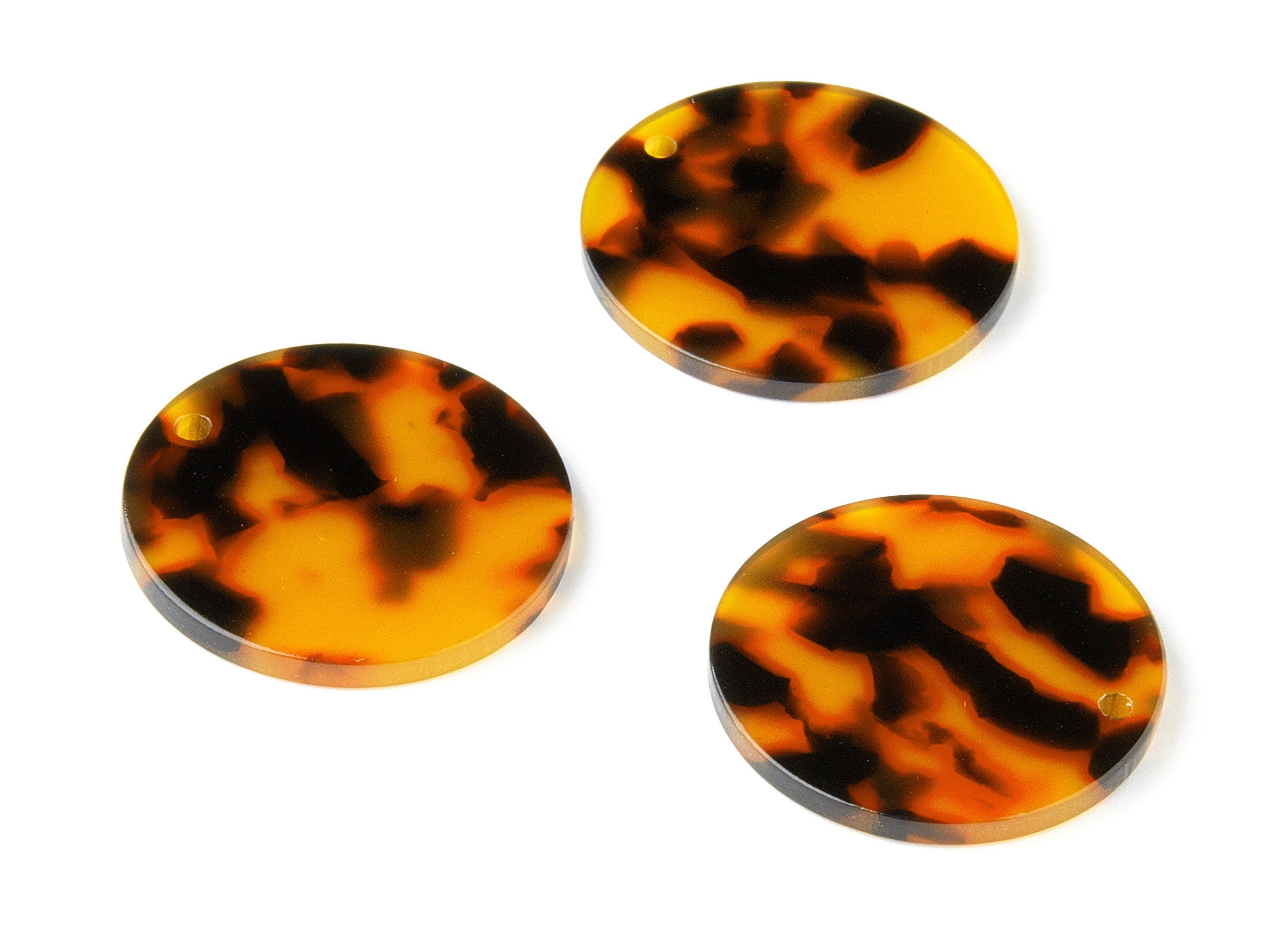 Acetate Round Charms - Tortoise Shell Earrings - Round Earrings and Pendant - Color Code:A04 - 29.67x29.67x2.5mm - AC1639-A04 - DOMEDBAZAAR