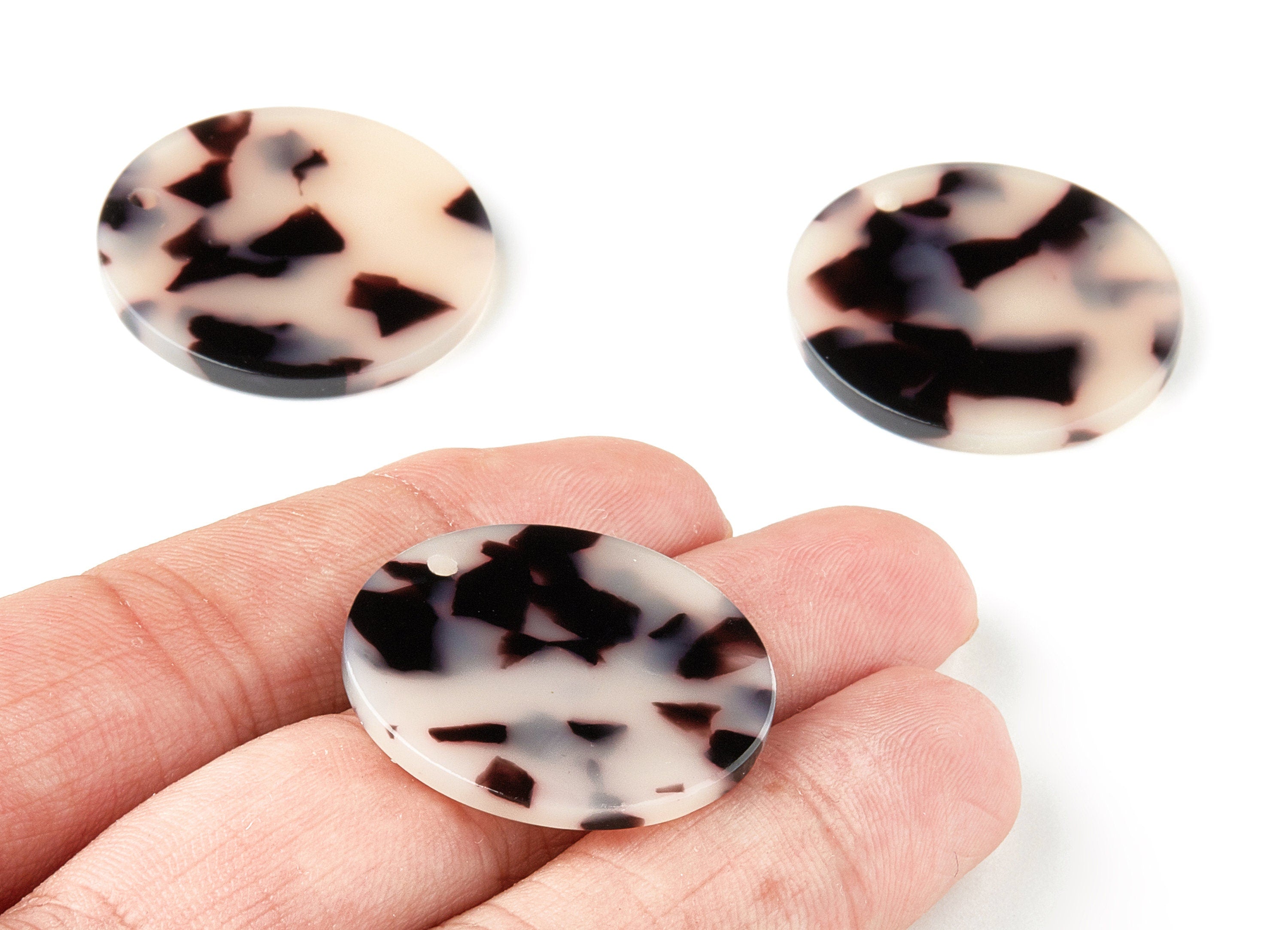 Acetate Round Charms - Blonde Tortoise Shell Earrings - Round Earrings and Pendant - Color Code:A07 - 29.67x29.67x2.5mm - AC1639-A07 - DOMEDBAZAAR