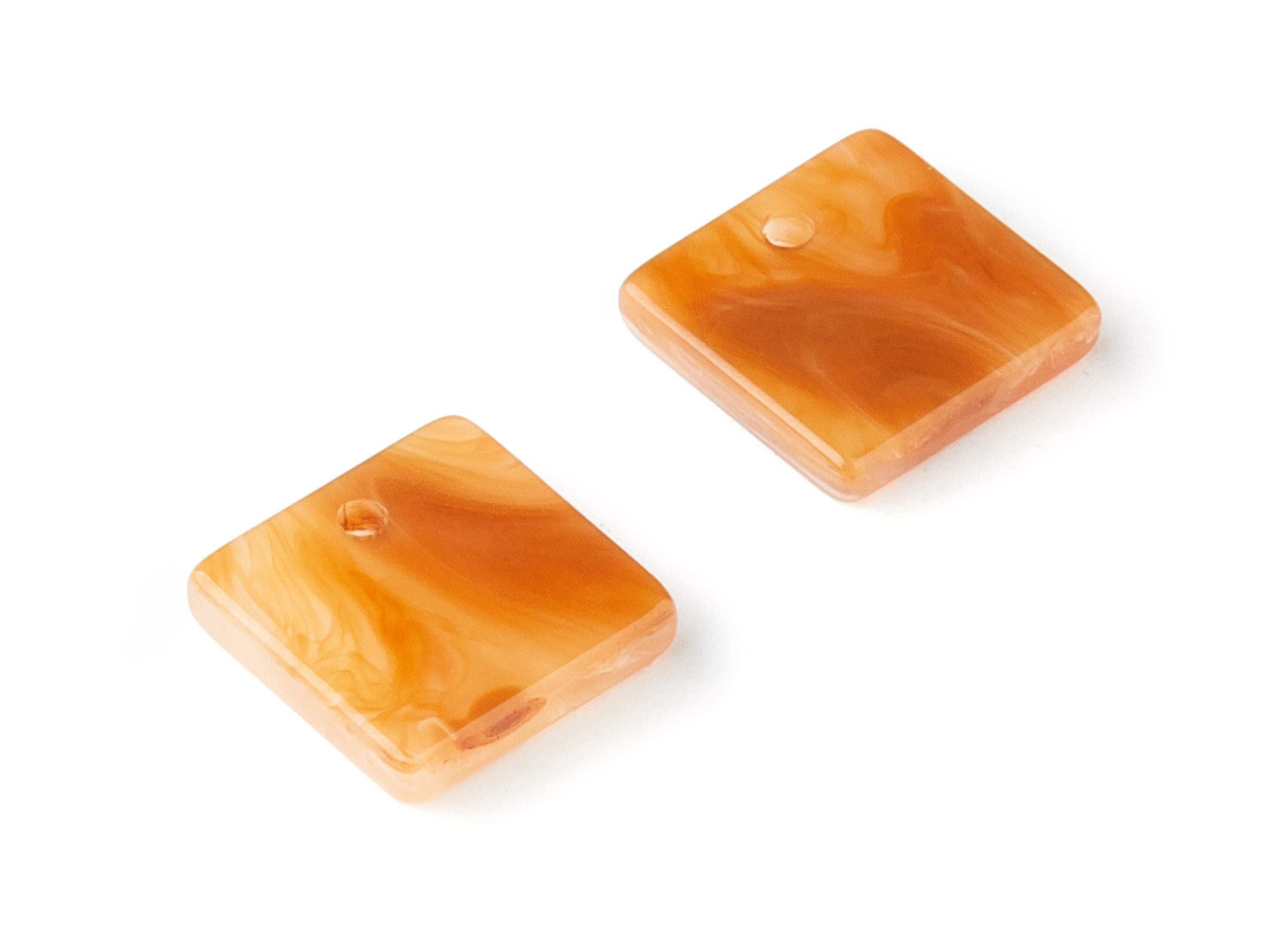 Acetate Square Earring Charms - Acrylic Square Pendant - Earring Findings - Jewelry Supplies - Color Code:A287 - 11,97x11,97x2,7mm - AC1294E - DOMEDBAZAAR