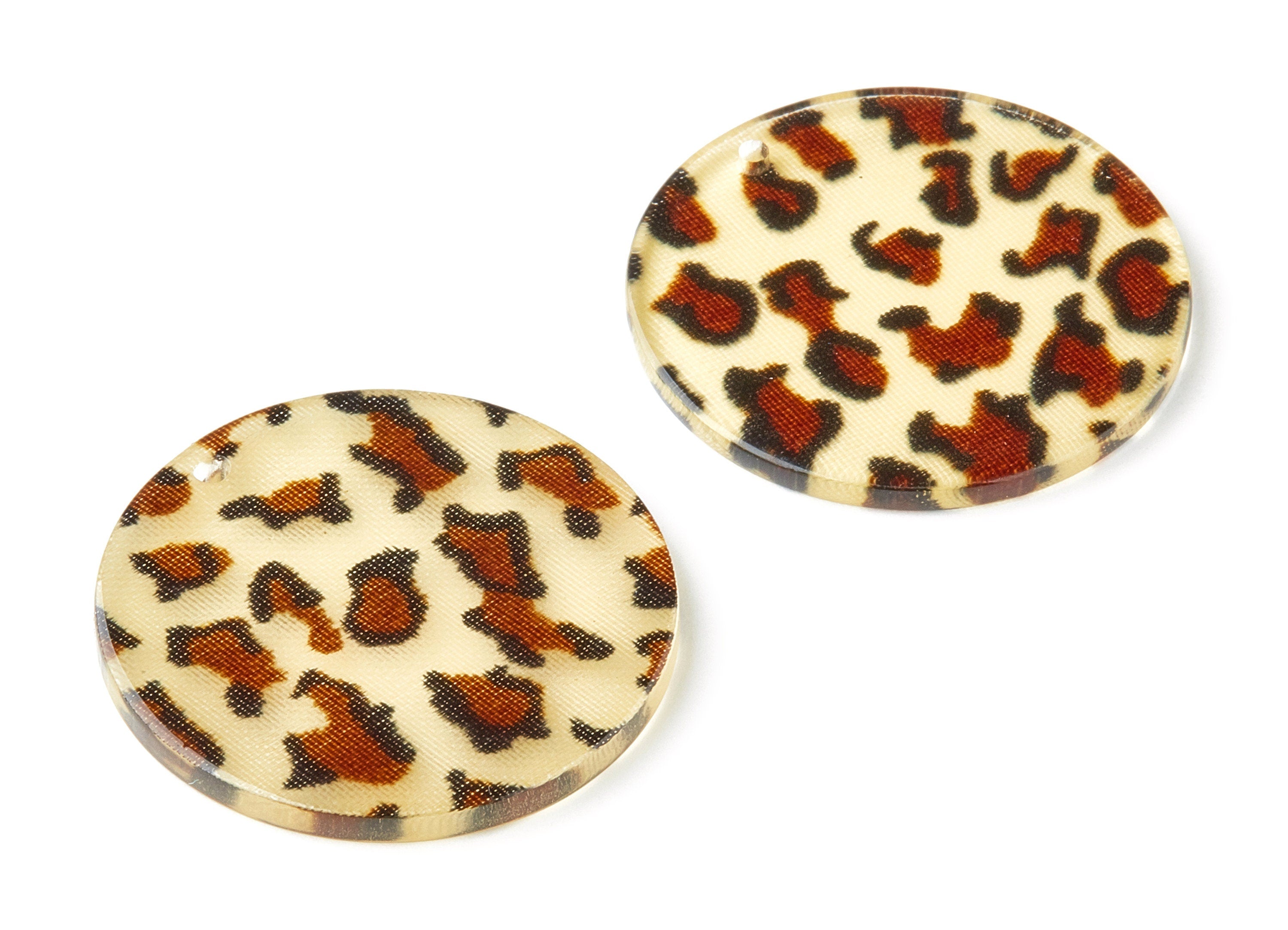 Acrylic Round Earring Charms - Circle Pendant - Earring Findings - Jewelry Supplies - Color Code: A128 - 30.77x30.77x2.11mm - AC1427B - DOMEDBAZAAR