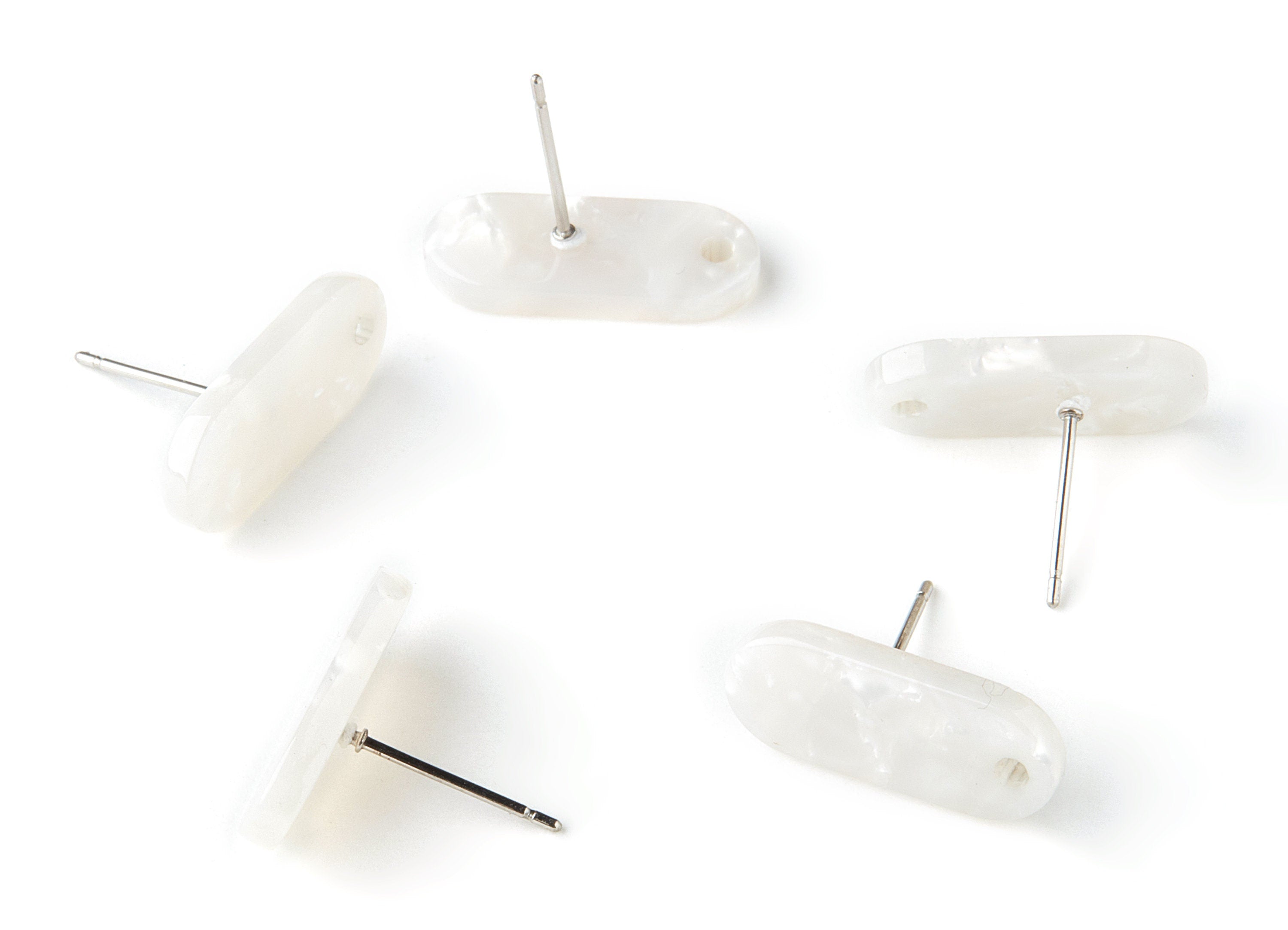 Acetate Oval Earring Post - Acrylic Oval Earring Stud - Earring Post - Jewelry Supplies - Color Code:A12 - 18.78x7.85x2.7mm - AC1276-A12 - DOMEDBAZAAR