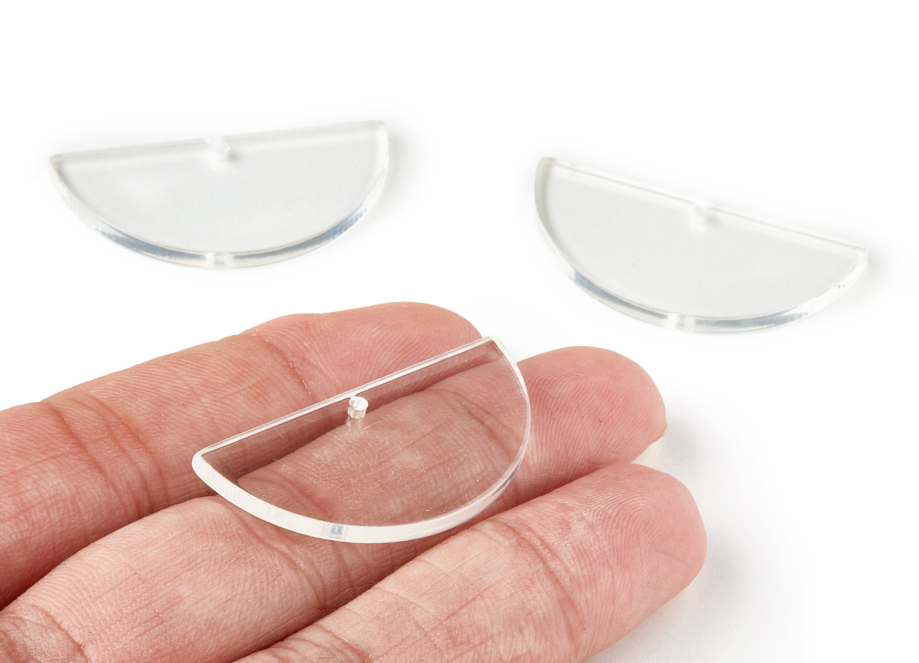 Acrylic Semicircle Charm - Semicircle Earring and Pendant - Earring Finding - Color Code: A63 - 50.49x25.18x2.72mm - AC1670-A63 - DOMEDBAZAAR