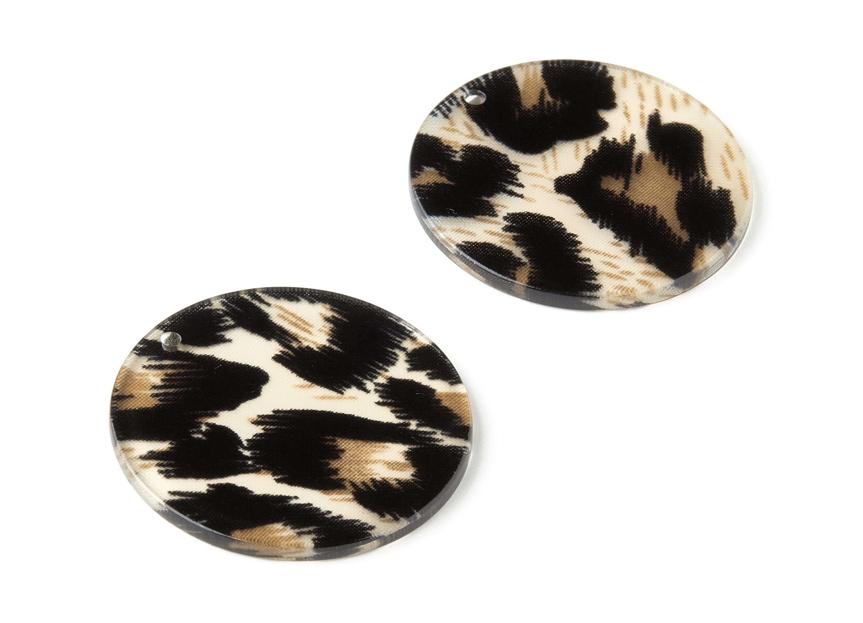 Acetate Round Charms - Coin Earrings and Pendant - Earring Findings - Jewelry Supplys - Color Code: A266 - 34.02x34.02x2.38mm - AC1135-A266 - DOMEDBAZAAR