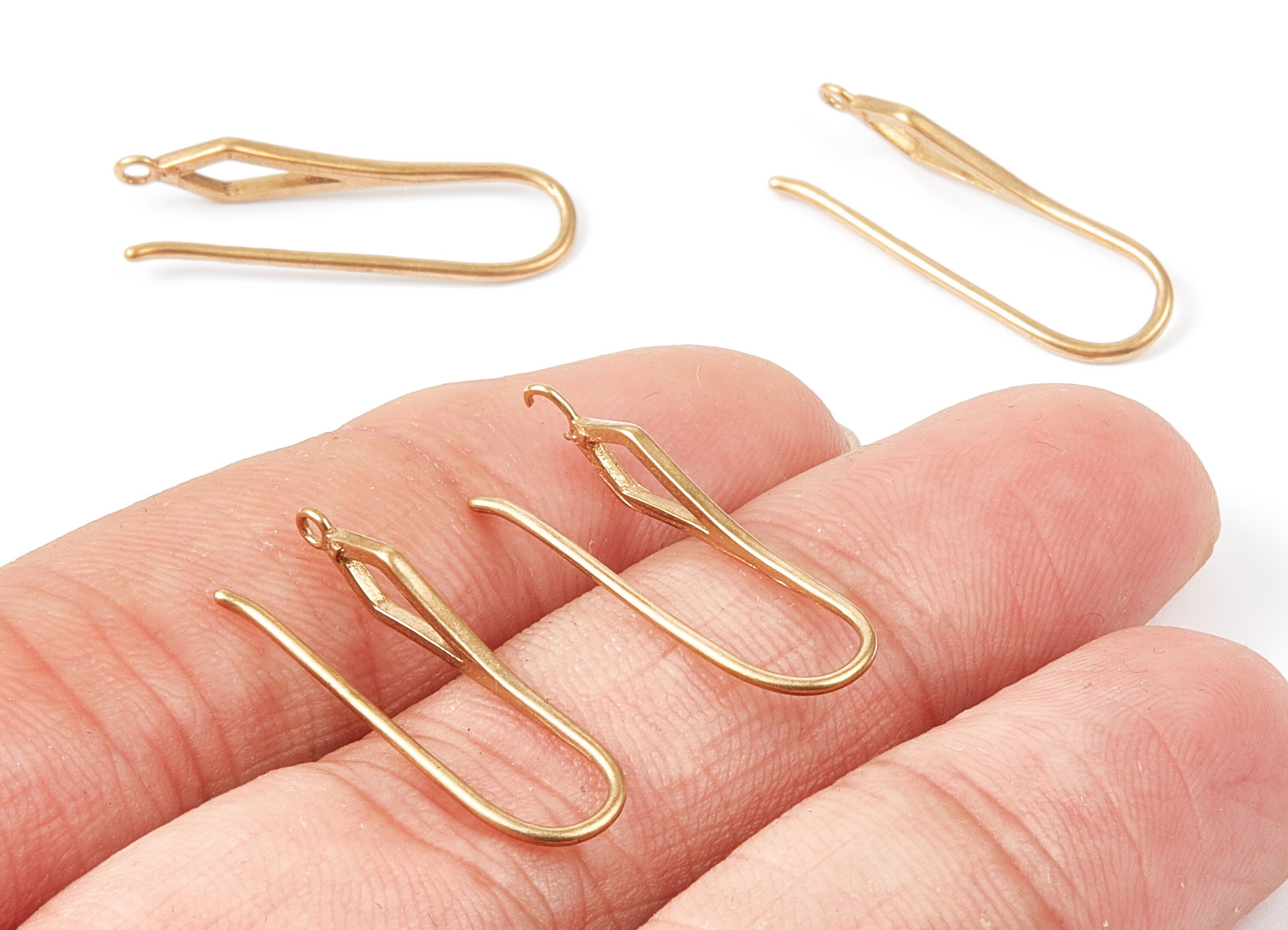 Brass Earring Hooks - Brass Earring Wires - Earring Findings - Jewelry Supplies - 26.72x9x4.93mm - PP2145 - DOMEDBAZAAR