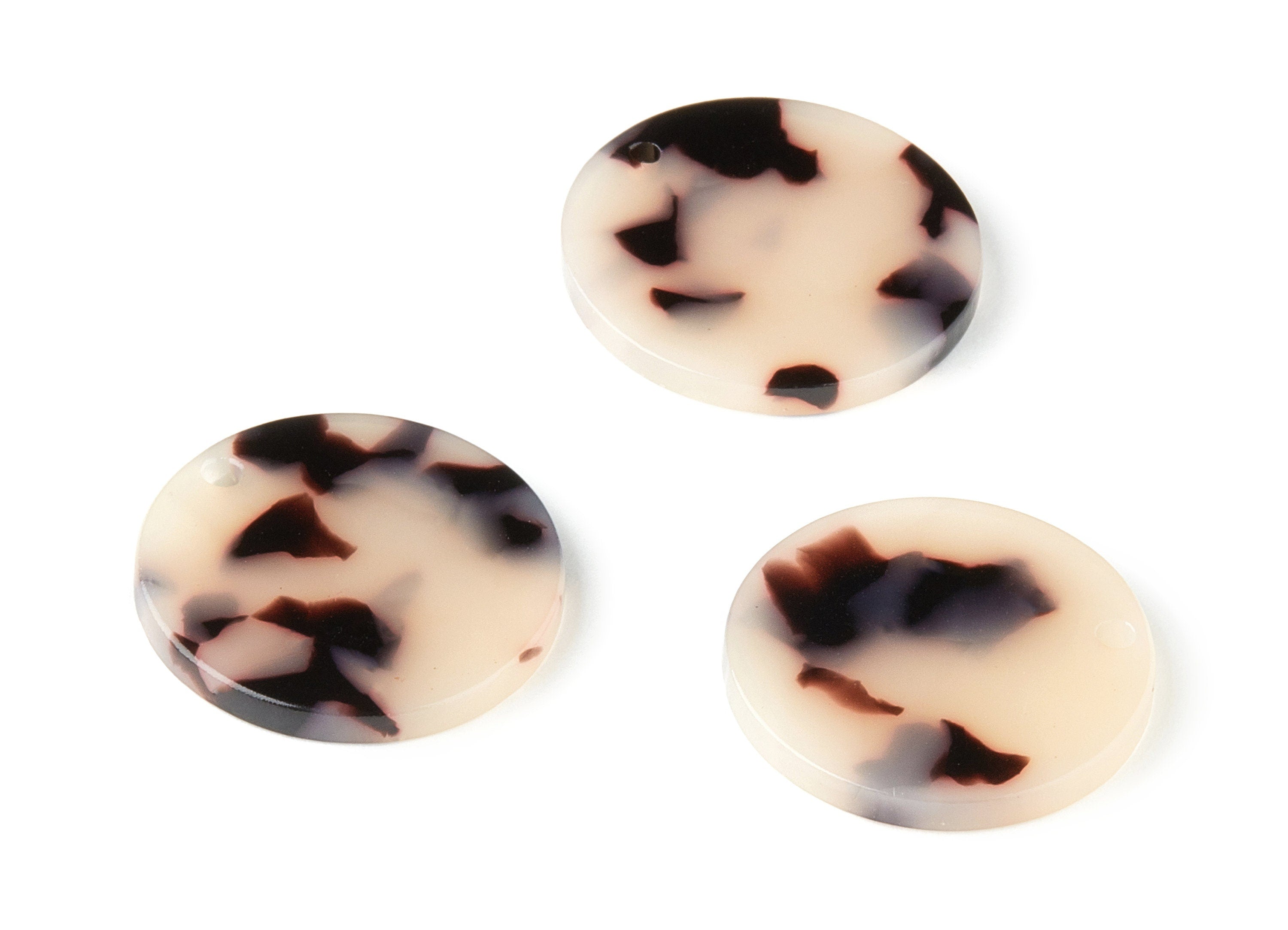 Acetate Round Charms - Blonde Tortoise Shell Earrings - Coin Earrings and Pendant - Color Code: A08 - 23.79x23.79x2.5mm - AC1661-A08 - DOMEDBAZAAR