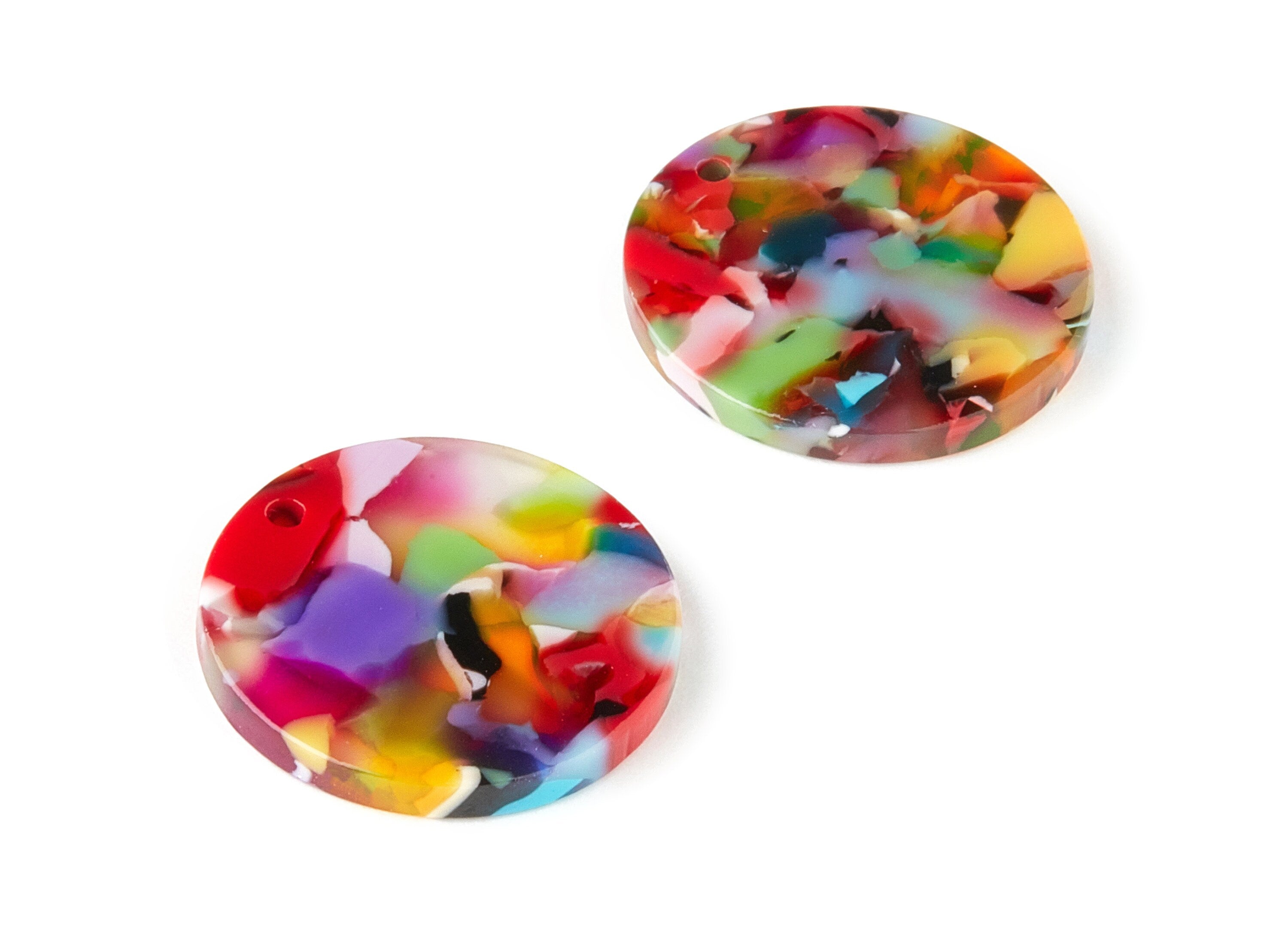 Acetate Round Charms - Coin Earrings and Pendant - Earring Findings - Jewelry Supplys - Color Code: A21 - 23.79x23.79x2.5mm - AC1661-A21 - DOMEDBAZAAR