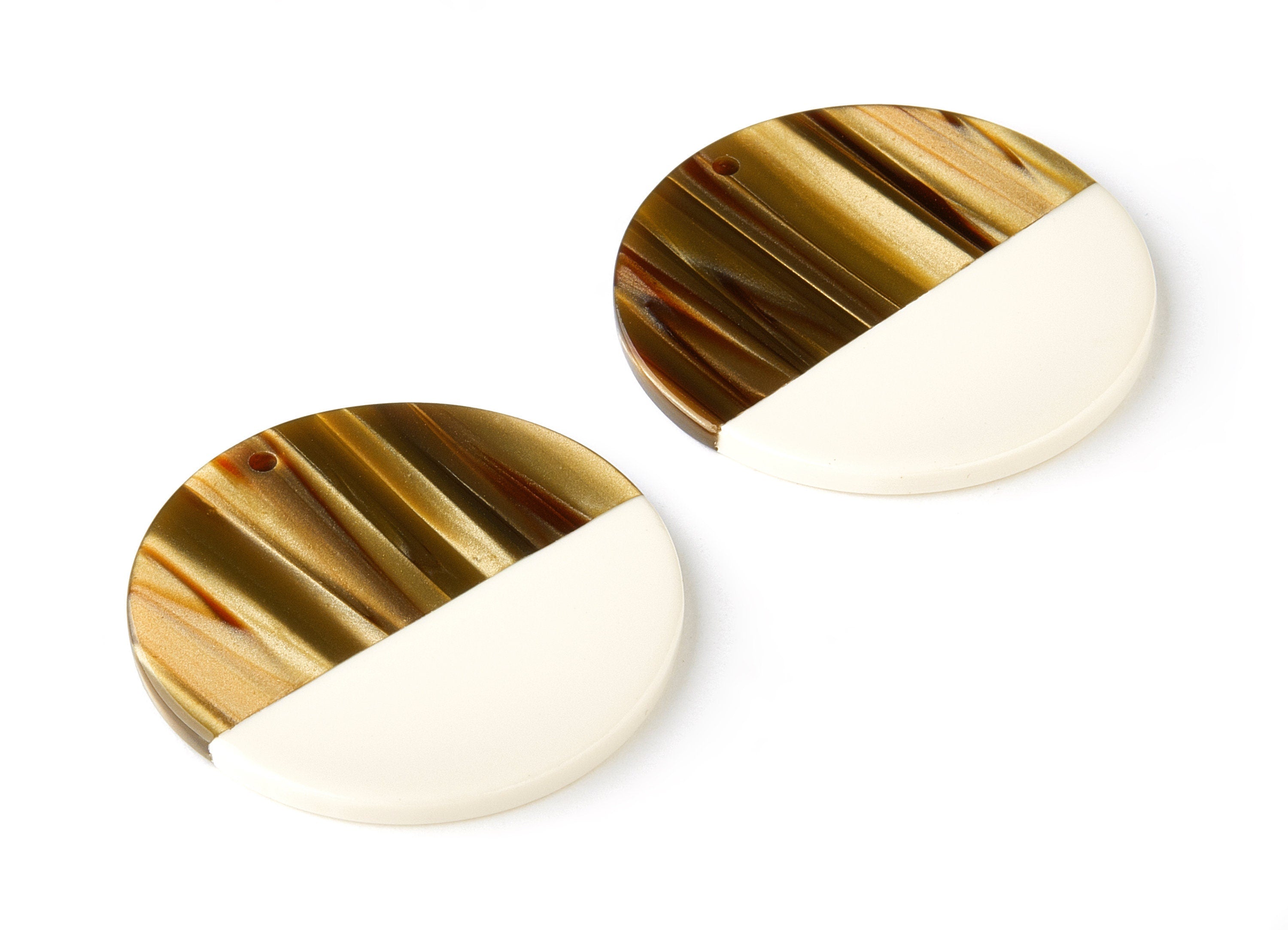 Acetate Round Charms - Coin Earrings and Pendant - Earring Findings - Jewelry Supply - 35,15x35,15x3mm - AC1256G - DOMEDBAZAAR