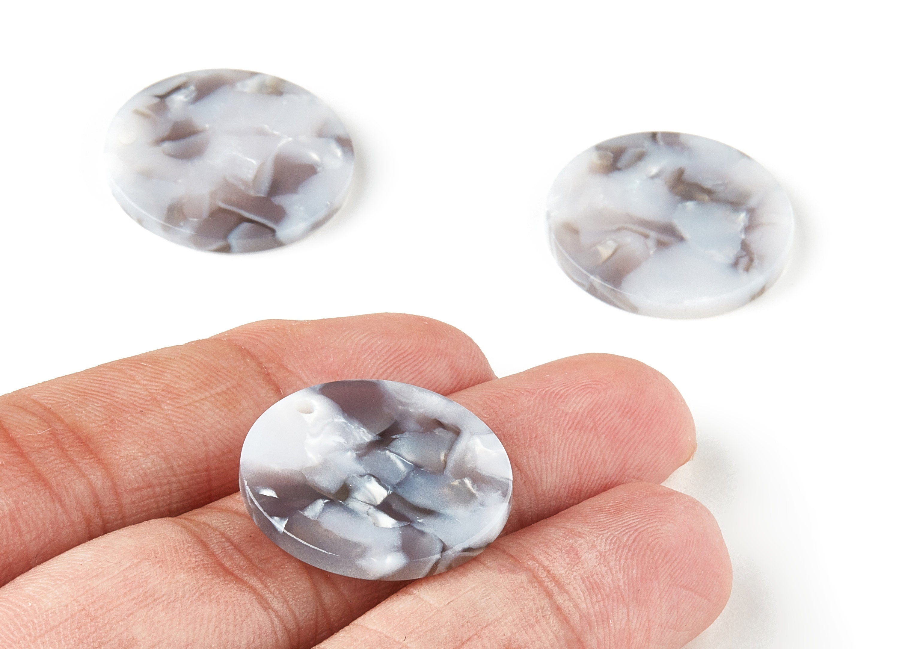 Acetate Round Charms - Coin Earrings and Pendant - Earring Findings - Jewelry Supplys - Color Code: A347 - 23.79x23.79x2.5mm - AC1661-A347 - DOMEDBAZAAR