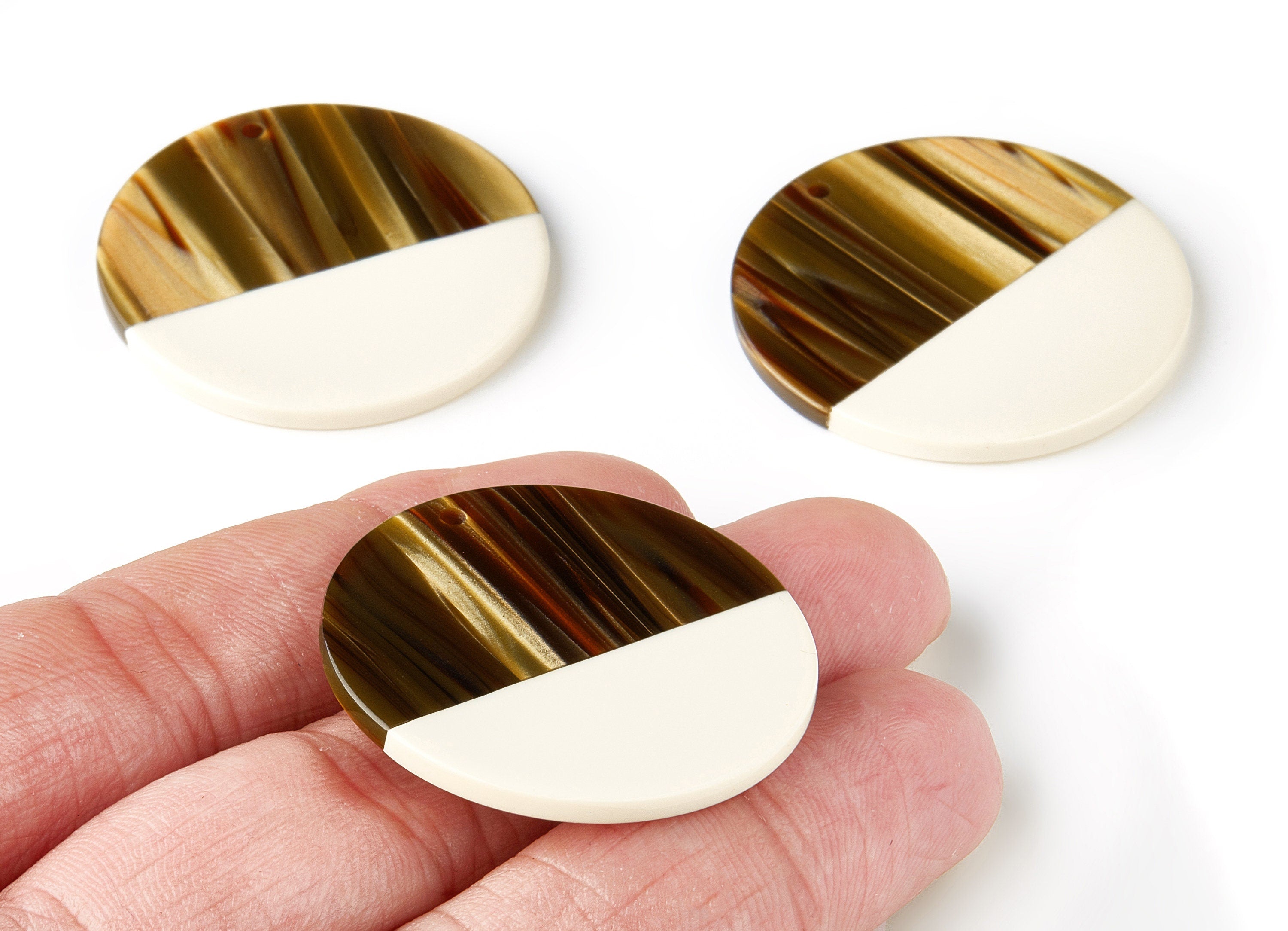 Acetate Round Charms - Coin Earrings and Pendant - Earring Findings - Jewelry Supply - 35,15x35,15x3mm - AC1256G - DOMEDBAZAAR