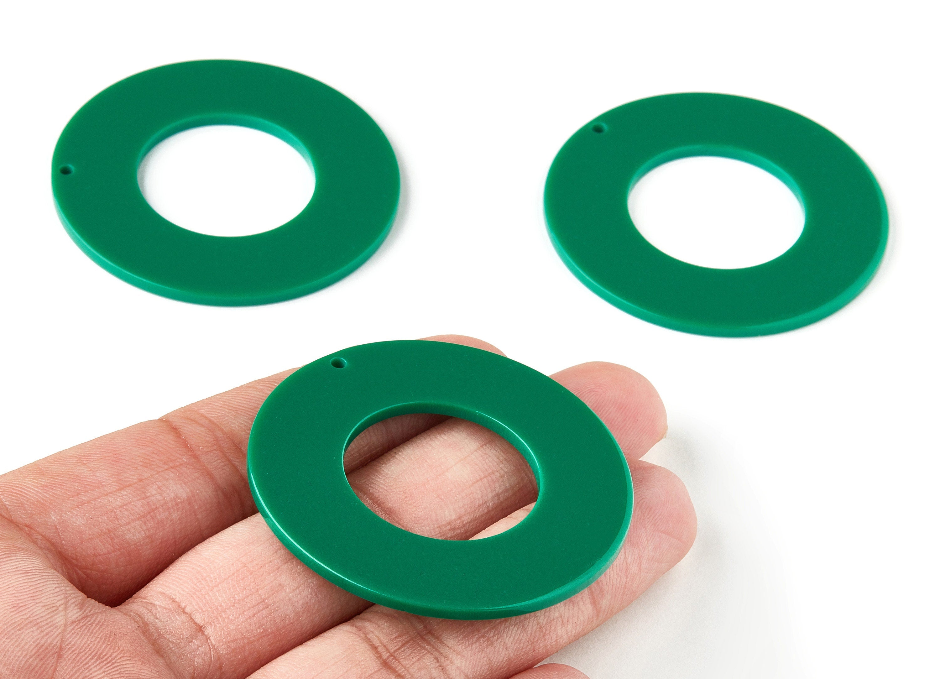 Acrylic Circle Charms - Circle Earrings and Pendant - Earring Finding - Jewelry Making - Color Code: A346 - 47.84x47.84x2.51mm - AC1660-A346 - DOMEDBAZAAR