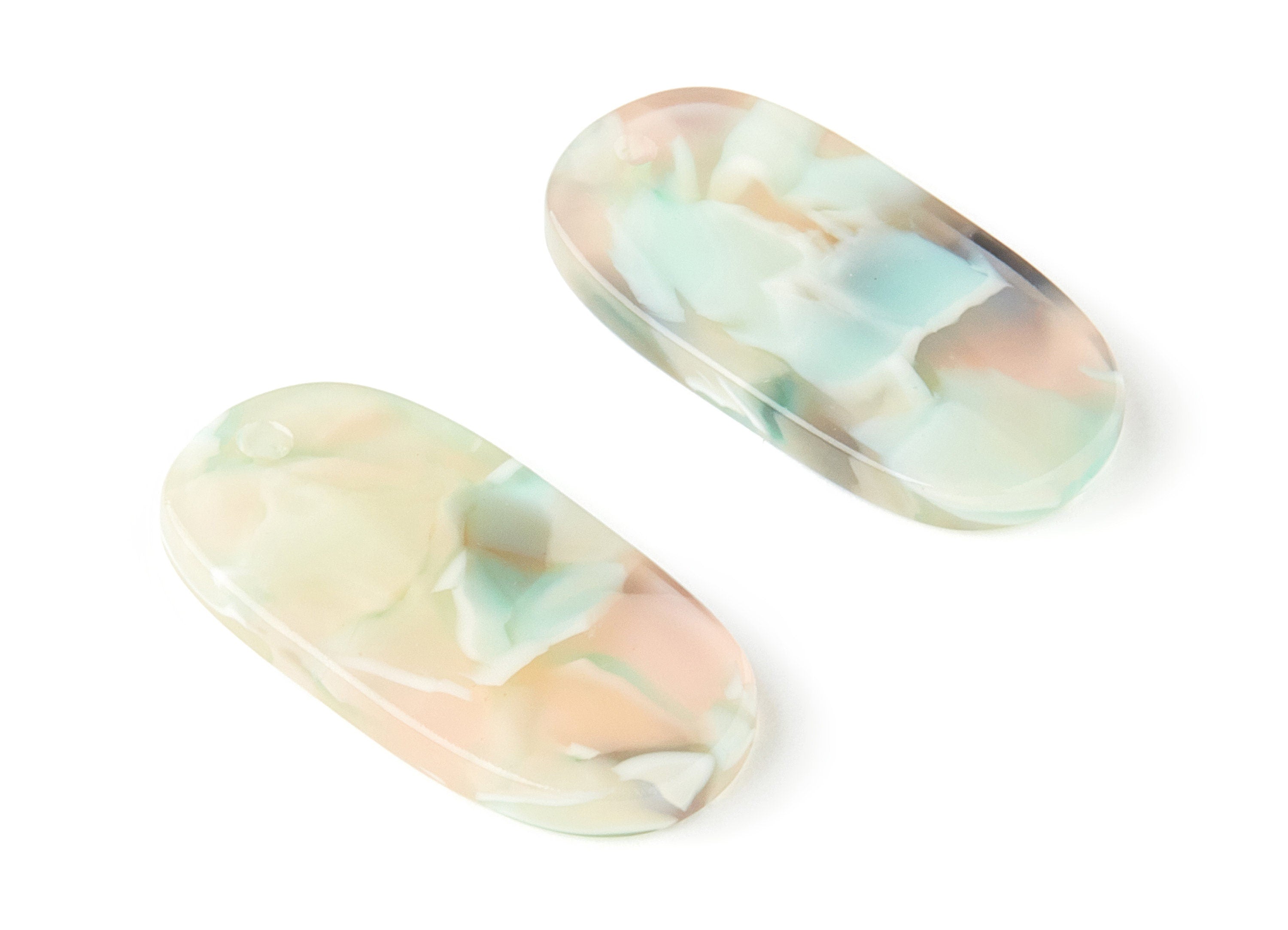 Acetate Oval Charms - Oval Earrings and Pendant - Earring Findings - Jewelry Supplys - Color Code:A265 - 26.42x14.07x2.3mm - AC1156-A265 - DOMEDBAZAAR