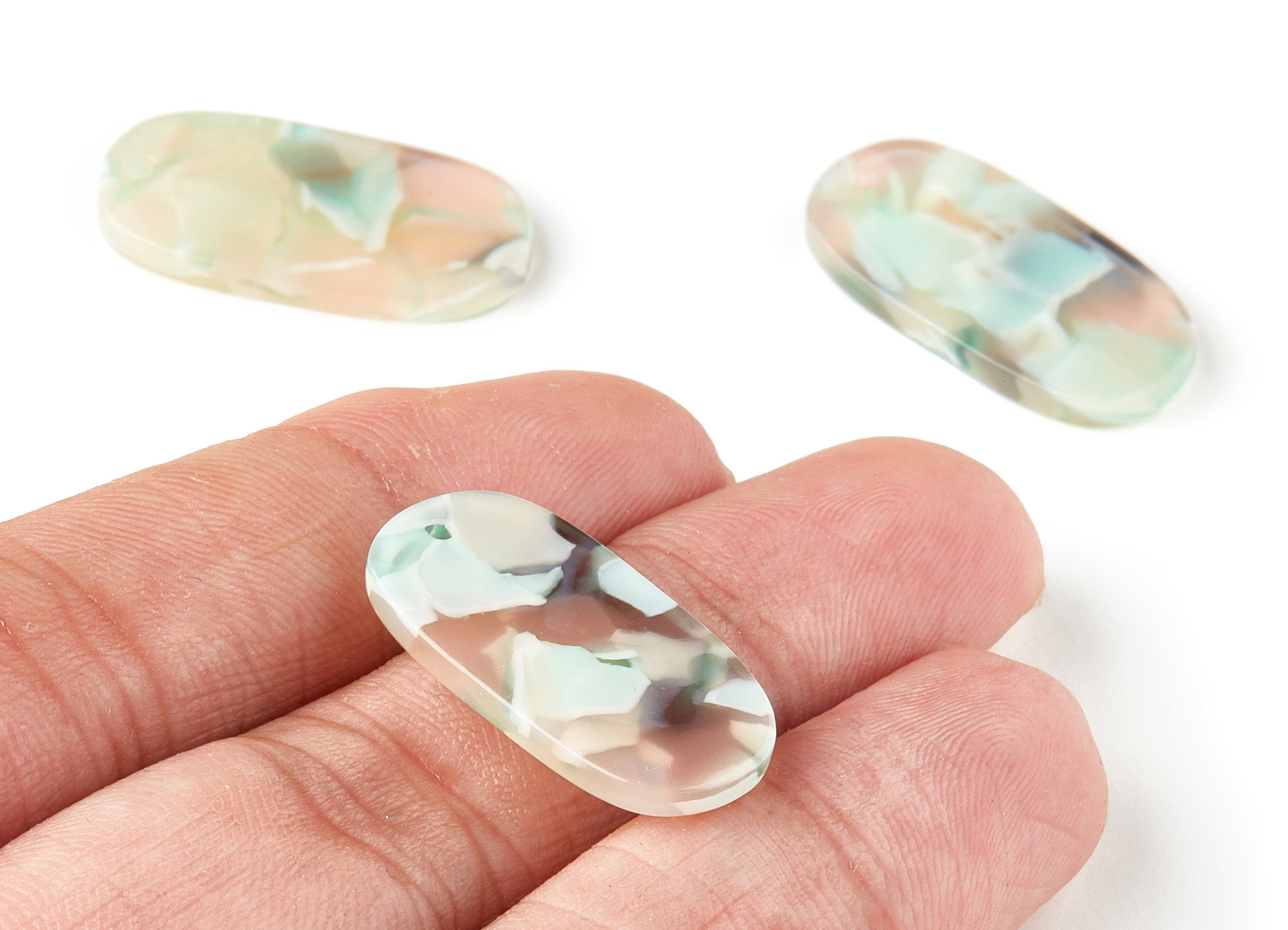 Acetate Oval Charms - Oval Earrings and Pendant - Earring Findings - Jewelry Supplys - Color Code:A265 - 26.42x14.07x2.3mm - AC1156-A265 - DOMEDBAZAAR