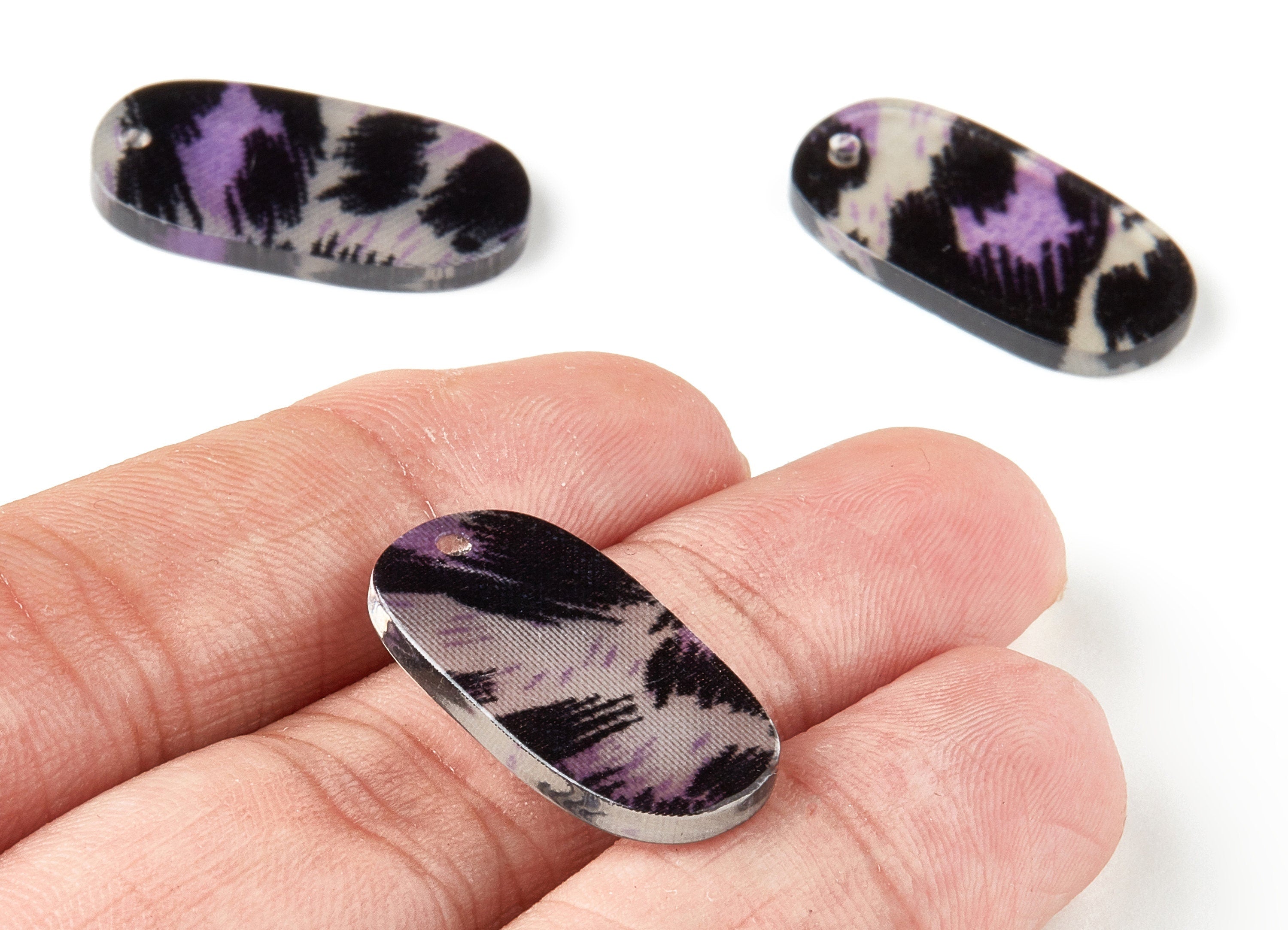 Acetate Oval Charms - Oval Earrings and Pendant - Earring Findings - Jewelry Supplys - Color Code:A296 - 26.42x14.07x2.3mm - AC1156-A296 - DOMEDBAZAAR