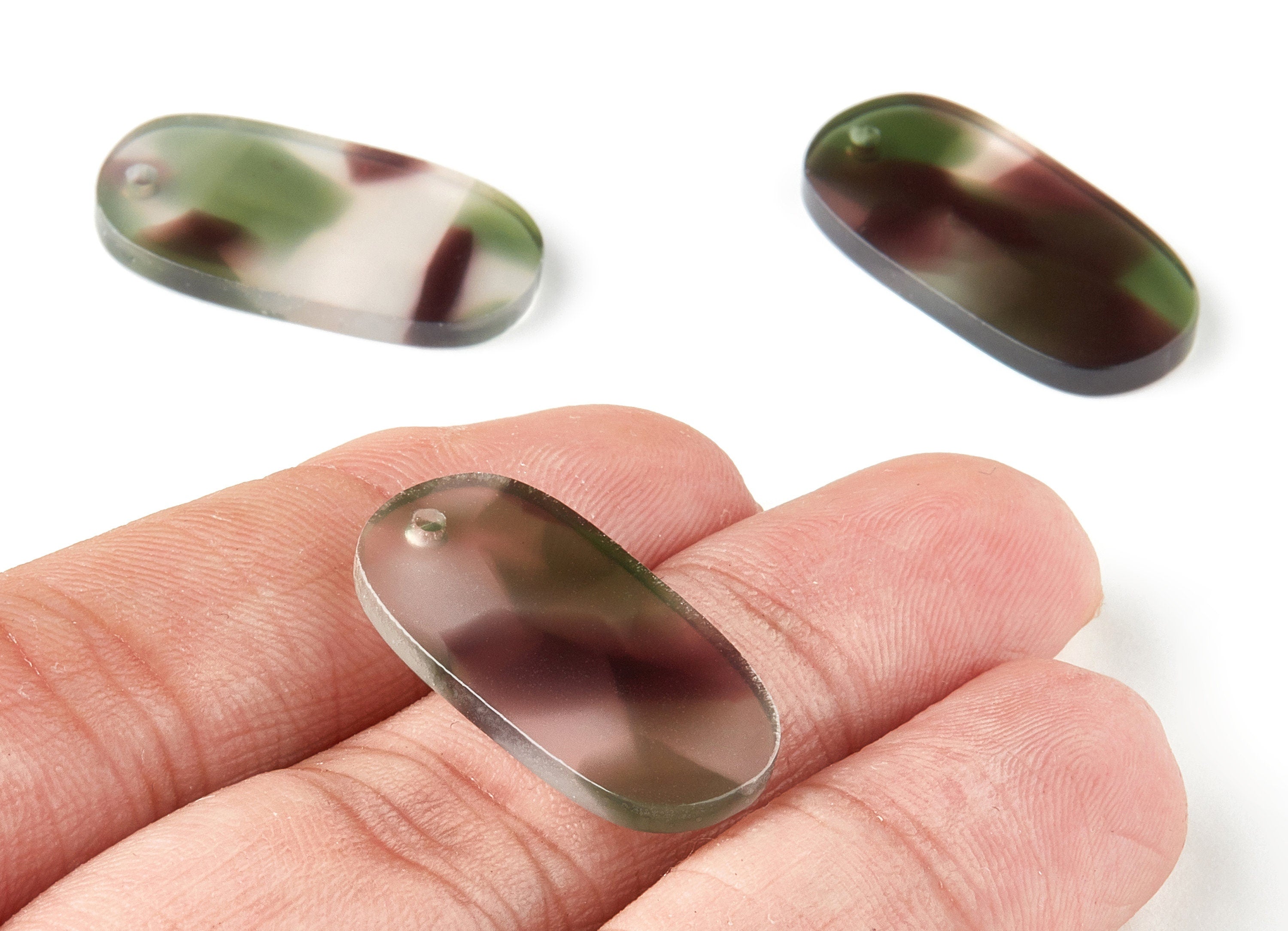 Acetate Oval Charms - Oval Earrings and Pendant - Earring Findings - Jewelry Supplys - Color Code:A349 - 26.42x14.07x2.3mm - AC1156-A349 - DOMEDBAZAAR