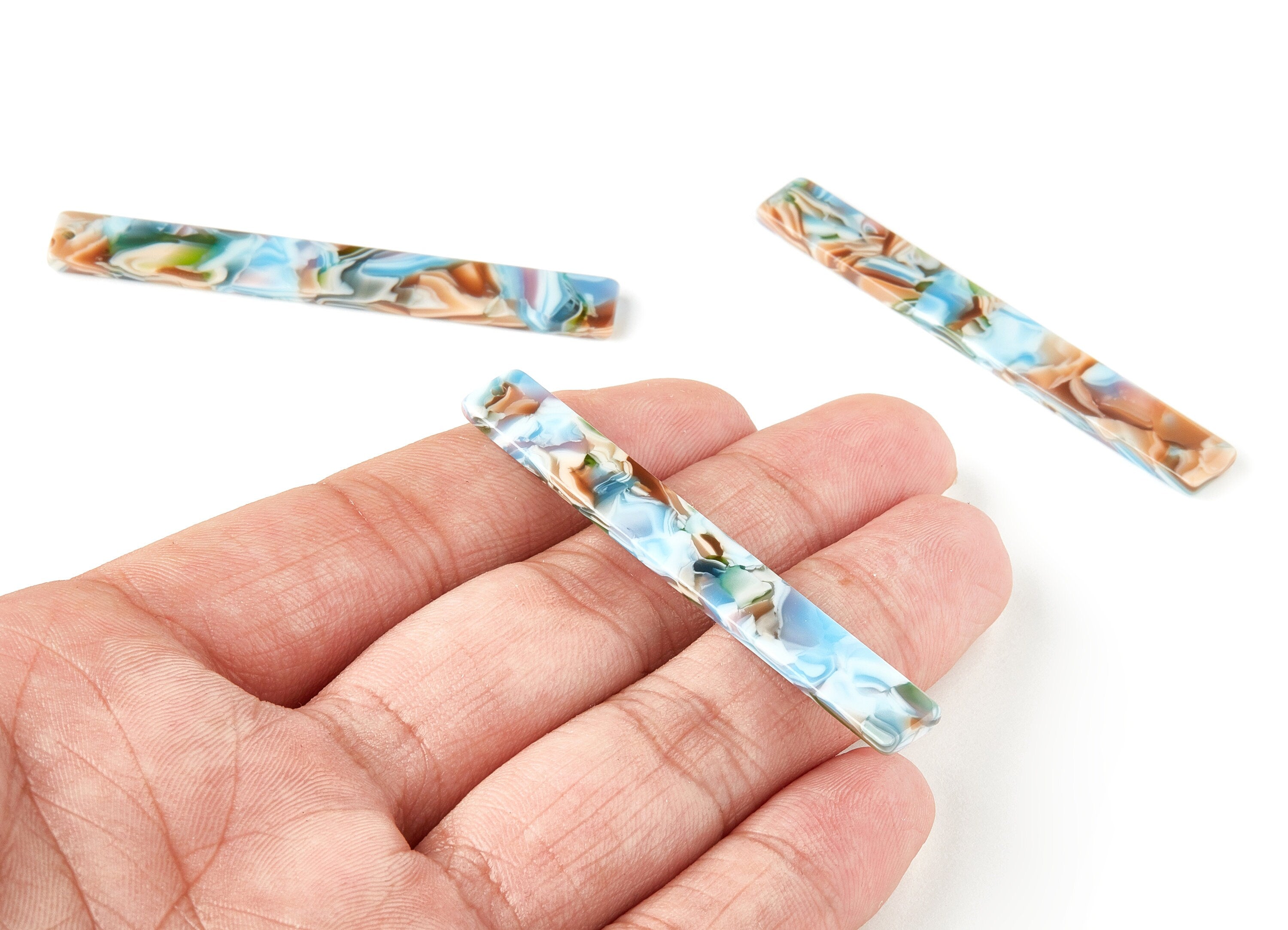 Acetate Stick Charms - Bar Earrings and Pendant - Earring Findings - Jewelry Supplys - Color Code: A240 - 59.7x7.8x2.5mm - AC1049-A240 - DOMEDBAZAAR