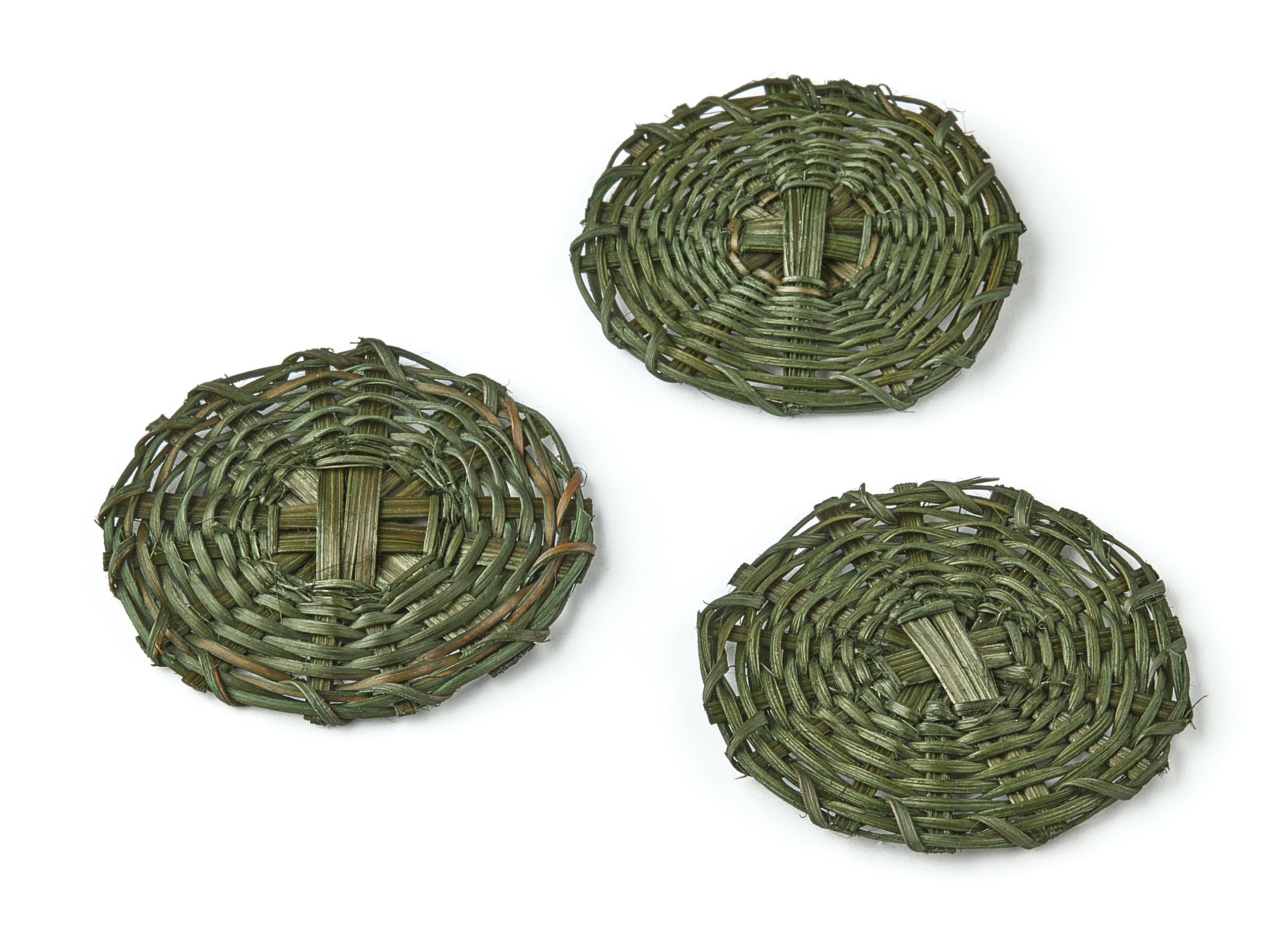 Handwoven Rattan Round Charms - Round Rattan Earrings and Pendant - Wooden Straw Earrings - Jewelry Handmade - 43.21x43.21x1.91mm - RT1217 - DOMEDBAZAAR