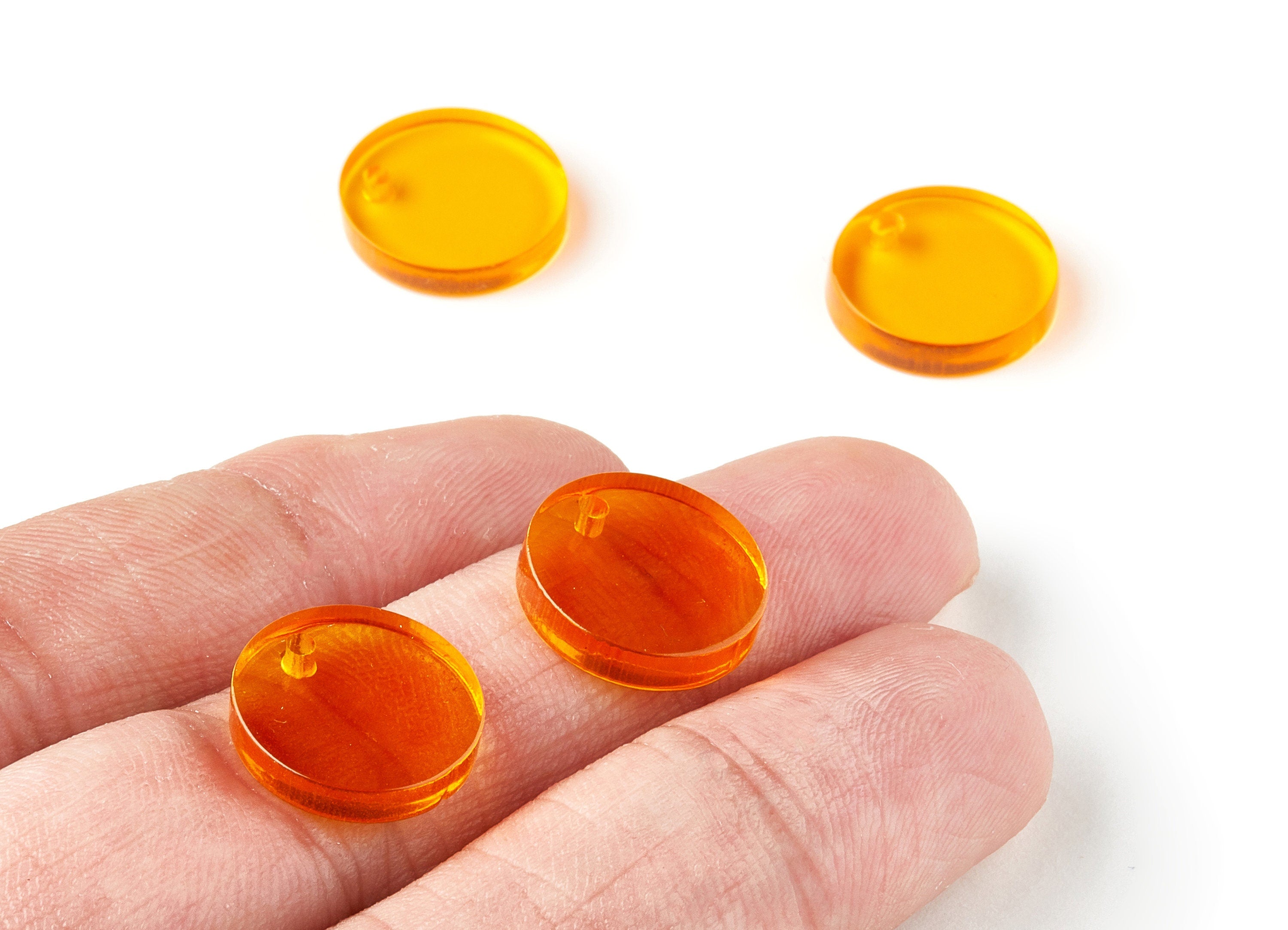 Acrylic Coin Charms - Round Earrings and Pendant - Earring Findings - Jewelry Supplys - Color Code: A71 - 14.7x14.7x2.9mm - AC1064-A71 - DOMEDBAZAAR