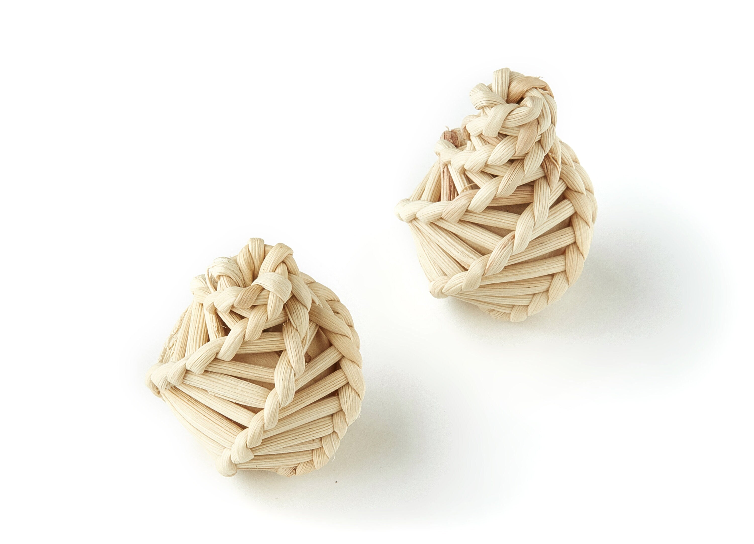 Handwoven Rattan Spiral Charms - Spiral Rattan Earrings and Pendant - Woven Straw Earrings - Jewelry Handmade - 27.82x22.05mm - RT1213 - DOMEDBAZAAR