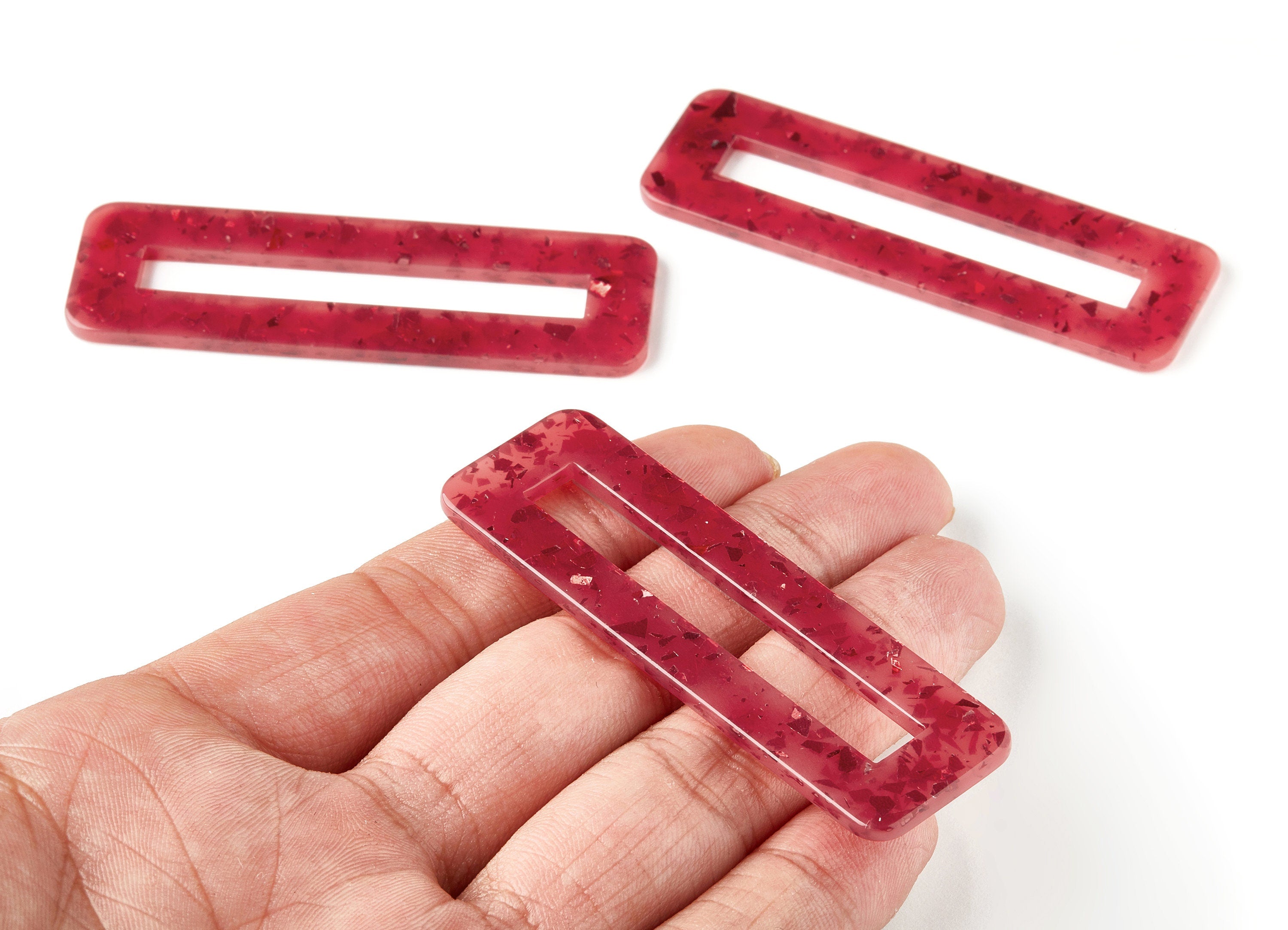 Acetate Hair Clip Charms - Rectangle Hair Barrette - Jewelry Supplys - Color Code:A365 - 67.8x21.7x2.5mm - AC1547-A365 - DOMEDBAZAAR