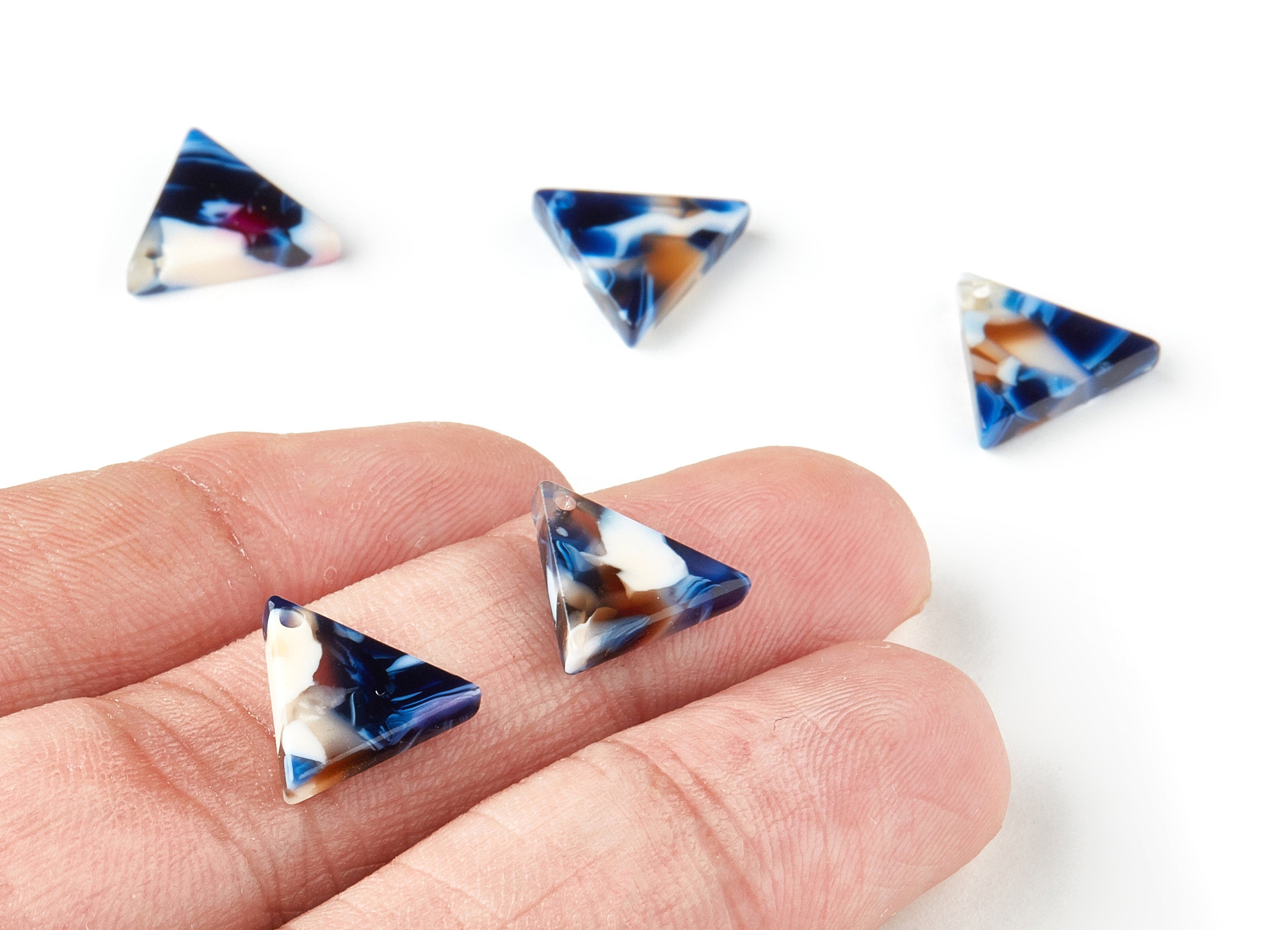 Acetate Triangle Charms - Triangle Earrings and Pendant - Earring Findings - Color Code: A19 - 13.39x11.98x2.61mm - AC1674-A19 - DOMEDBAZAAR