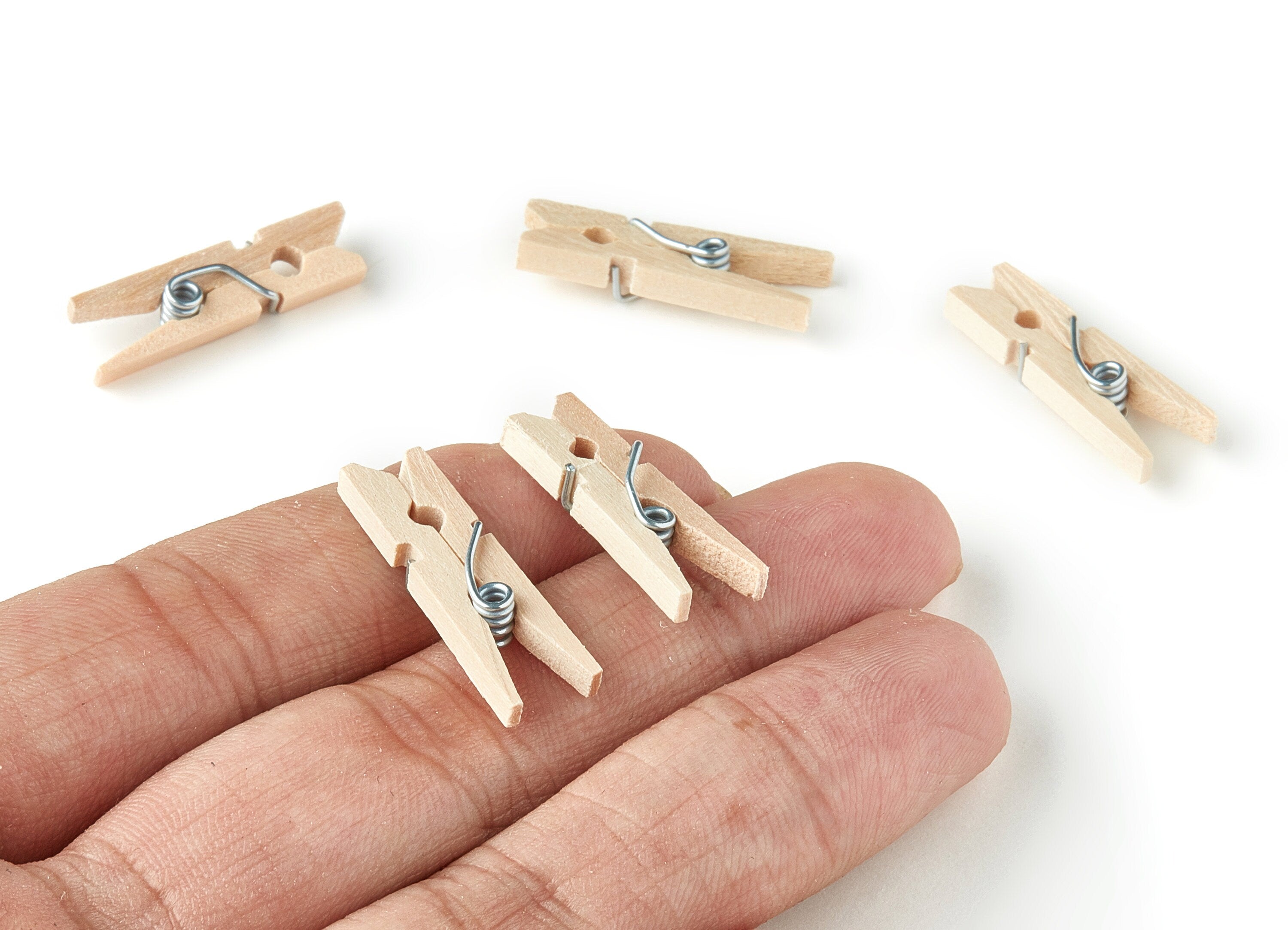 Wooden Mini Clothespins - Hanging Photos - Picture Hanger - Clothespins Findings - 26.11x8.04x3mm - BB1060 - DOMEDBAZAAR