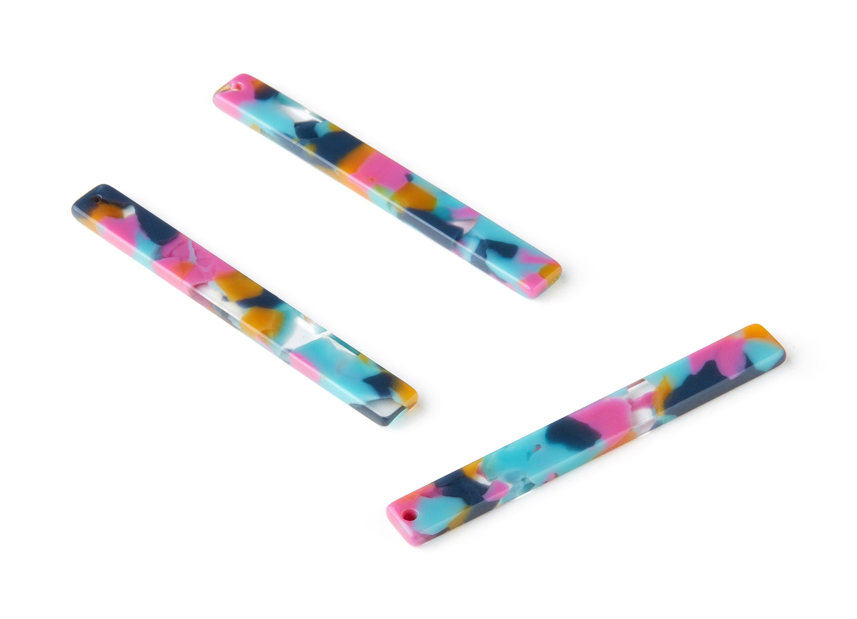 Acetate Stick Charms - Bar Earrings and Pendant - Earring Findings - Color Code: A258 - 58.8x6.9x2.4mm - AC1049-A258 - DOMEDBAZAAR