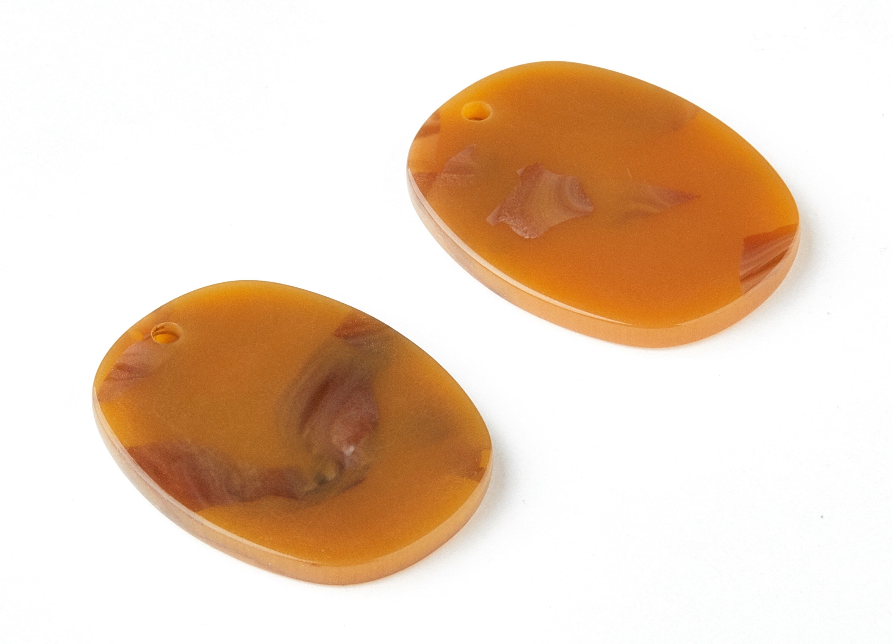 Acetate Oval Earring Charm - Oval Shaped Pendant - Earring Findings - Jewelry Supplies - Color Code: A243 - 26.7x20.65x2.65mm - AC1158N-A243 - DOMEDBAZAAR