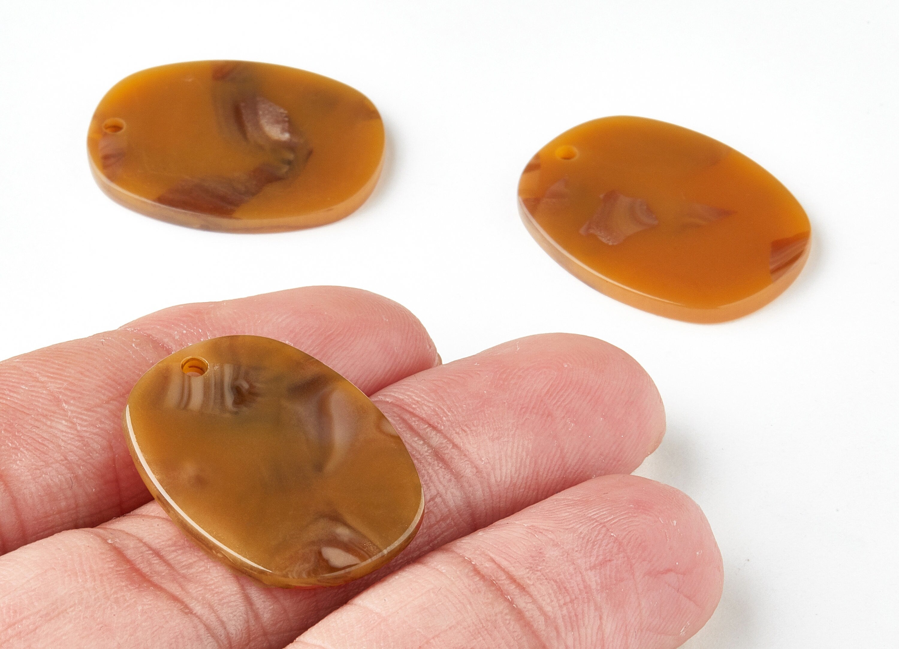 Acetate Oval Earring Charm - Oval Shaped Pendant - Earring Findings - Jewelry Supplies - Color Code: A243 - 26.7x20.65x2.65mm - AC1158N-A243 - DOMEDBAZAAR