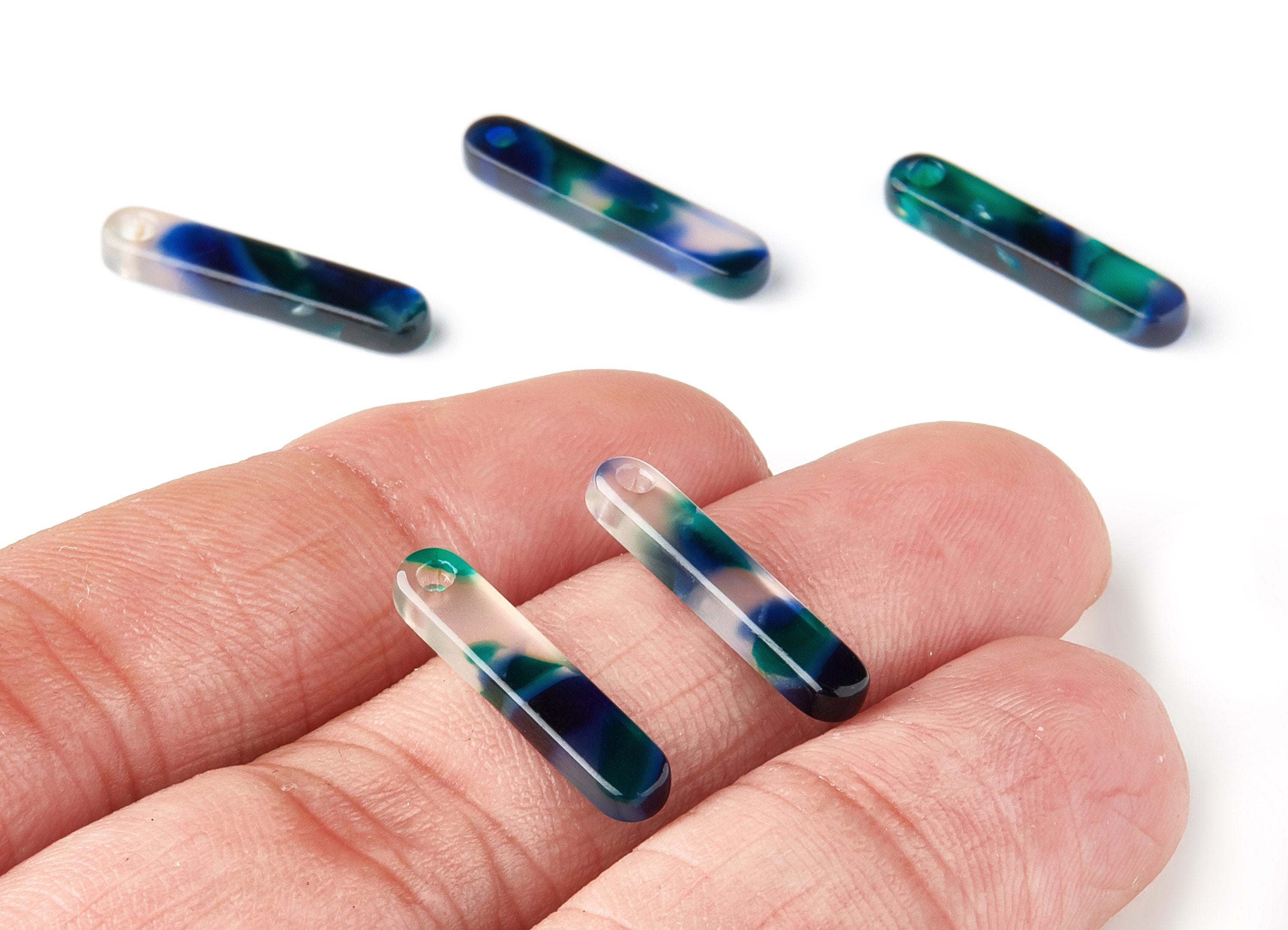 Acetate Stick Earring Charms - Stick Shaped Pendant - Earring Findings - Jewelry Supplies - Color Code:A18 - 20.6x4.27x2.6mm - AC1150N-A18 - DOMEDBAZAAR