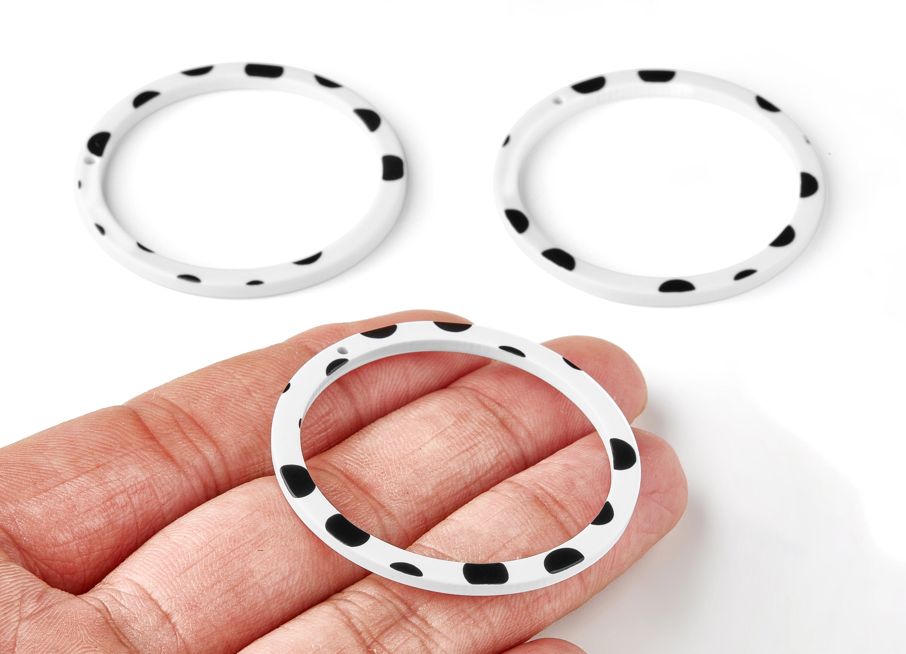 Acetate Hoop Earring Charms - Circle Shaped Pendant - Earring Findings - Jewelry Supplies - Color Code: A277 - 44.3x44.3x2.7mm - AC1126-A277 - DOMEDBAZAAR