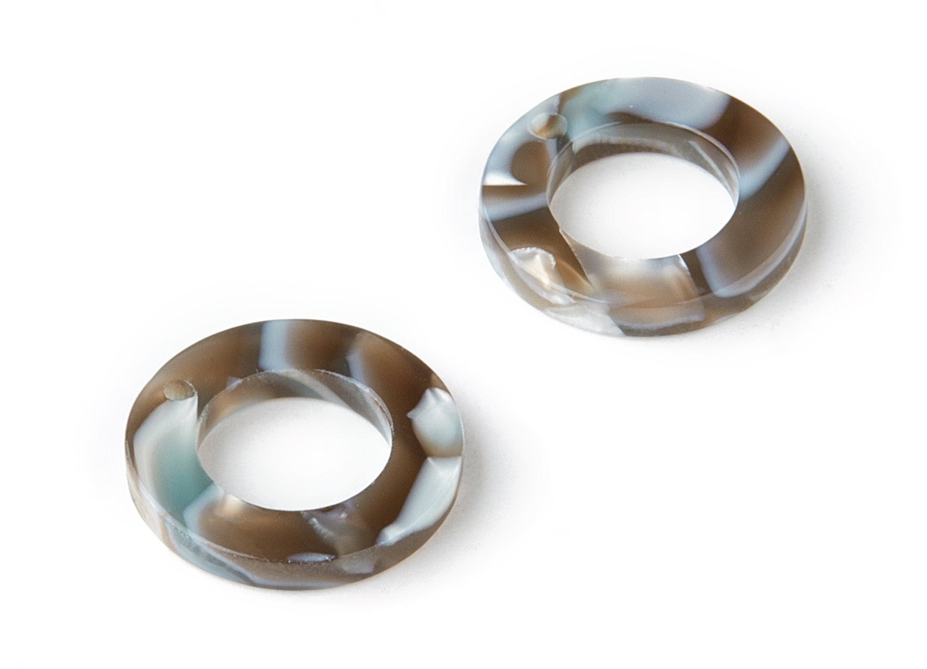 Acetate Hoop Earring Charms - Circle Shaped Pendant - Earring Findings - Jewelry Supplies - Color Code:A22 - 15.9x15.9x2.66mm - AC1117-A22 - DOMEDBAZAAR