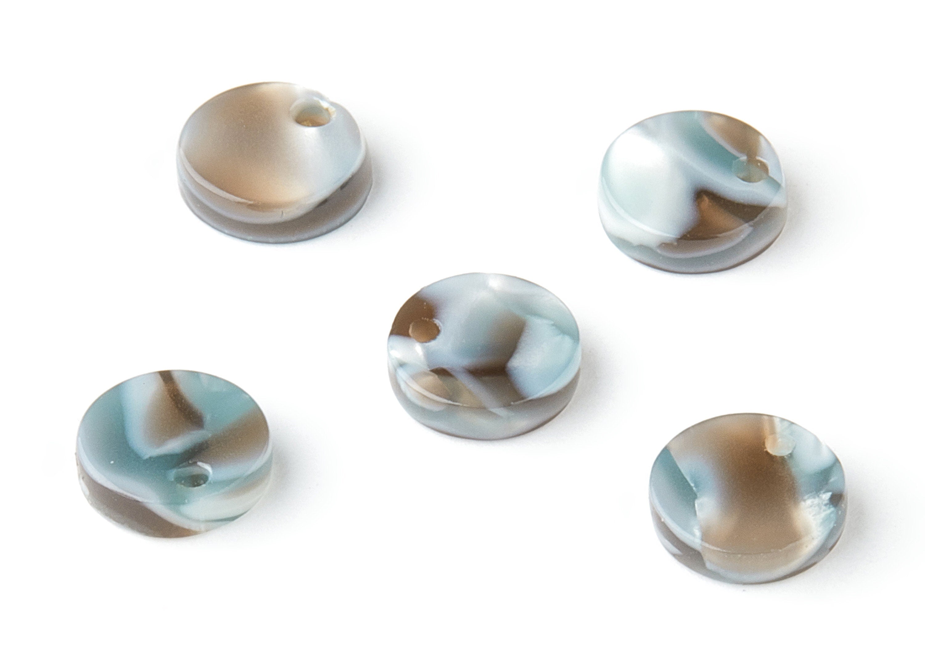 Acetate Round Earring Charms - Acrylic Circle Pendant - Earring Findings - Jewelry Supplies - Color Code: A22 - 8.82x8.82x2.7mm - AC1116-A22 - DOMEDBAZAAR