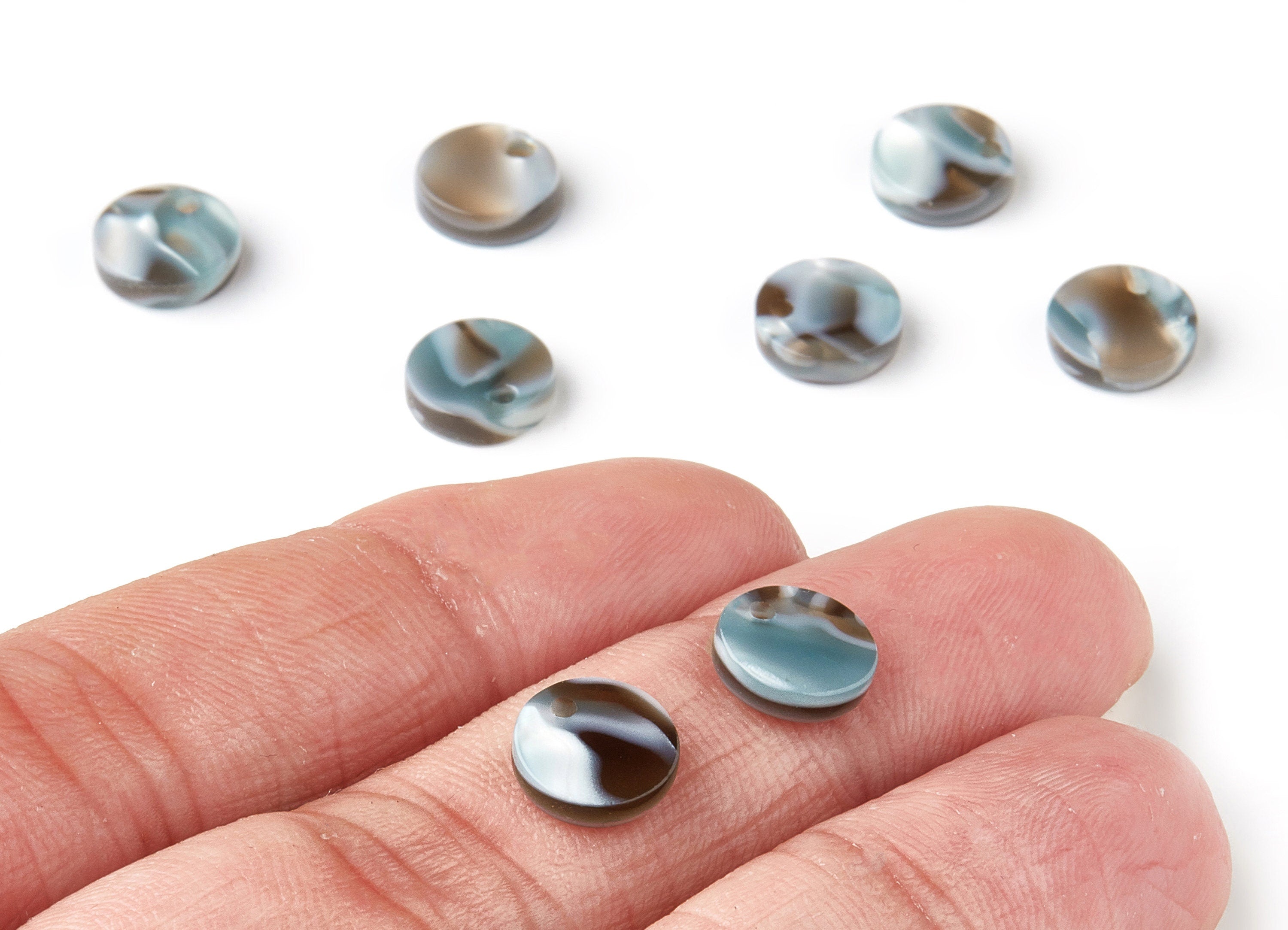 Acetate Round Earring Charms - Acrylic Circle Pendant - Earring Findings - Jewelry Supplies - Color Code: A22 - 8.82x8.82x2.7mm - AC1116-A22 - DOMEDBAZAAR