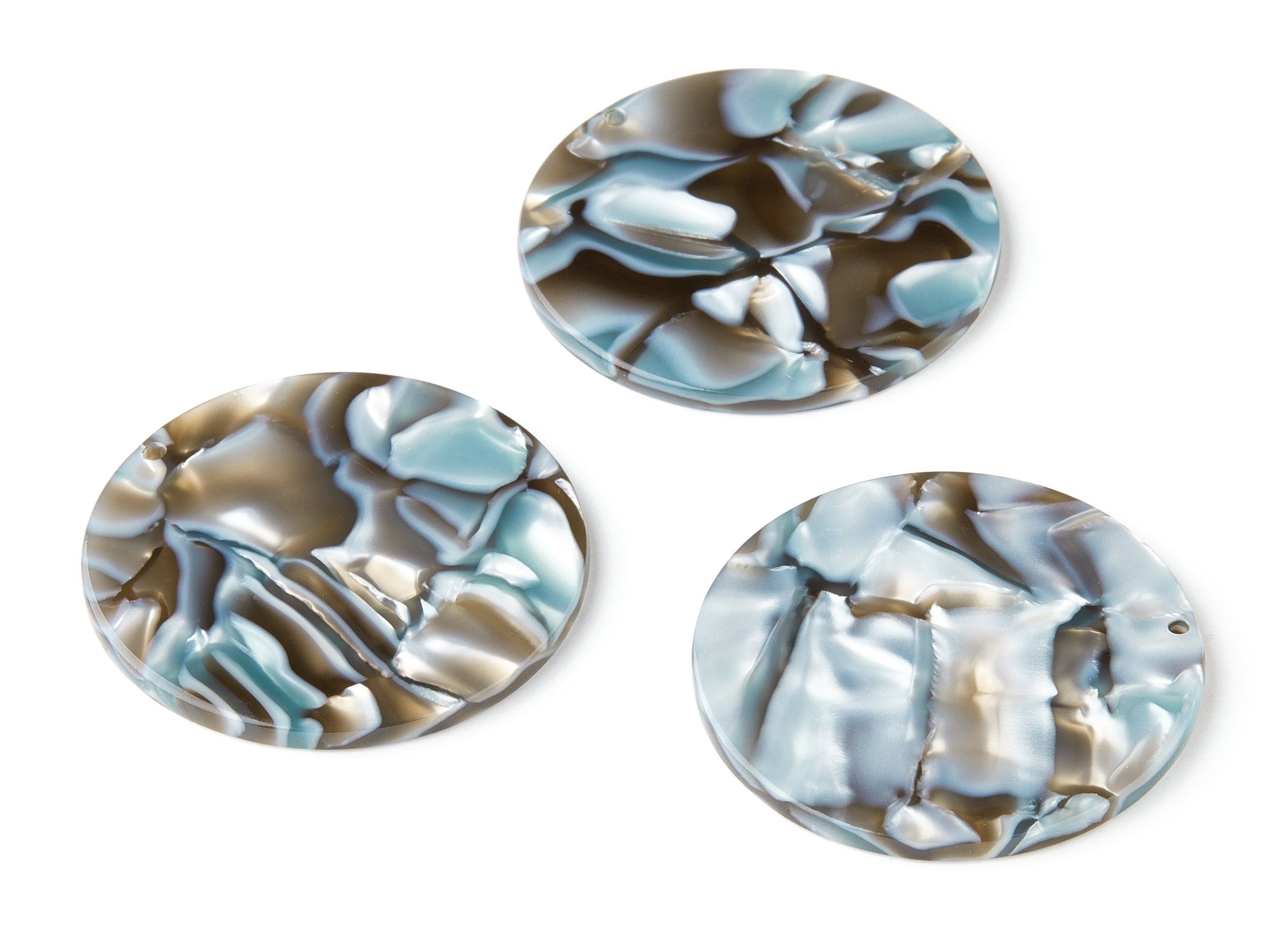 Acetate Round Earring Charms - Coin Shaped Pendant - Earring Findings - Jewelry Supplies - Color Code:A22 - 37.2x37.2x2.5mm - AC1571-A22 - DOMEDBAZAAR