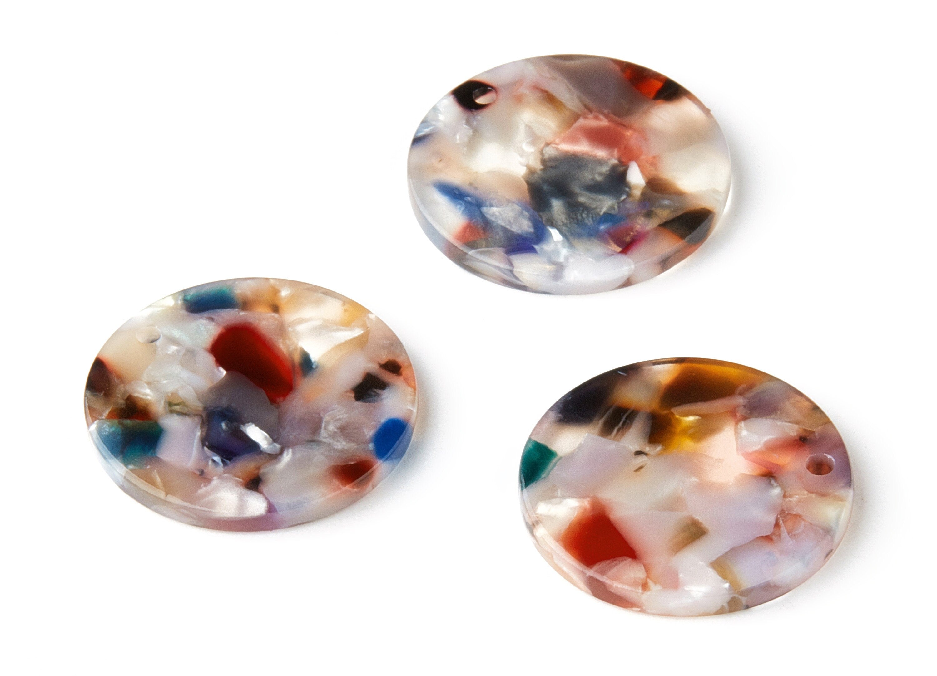 Acetate Round Charms - Coin Earrings and Pendant - Earring Findings - Jewelry Supplies - Color Code:A59 - 23.22x23.22x2.55mm - AC1076-A59 - DOMEDBAZAAR