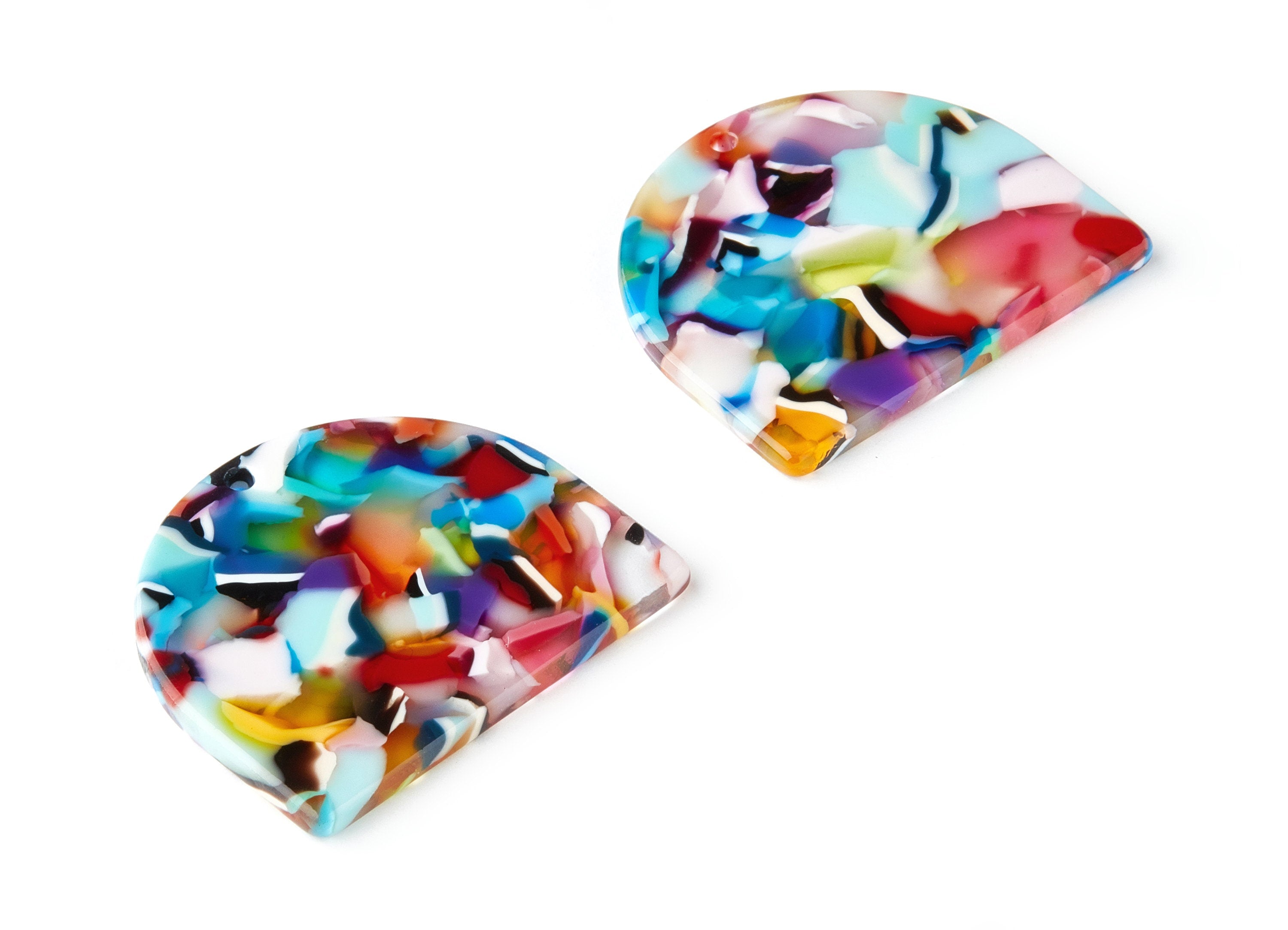 Acetate D Charms - 1 Hole - D Earrings and Pendant - Earring Findings - Jewelry Supplies - Color Code: A21 - 29.6x34.5x2.51mm - AC1637-A21 - DOMEDBAZAAR